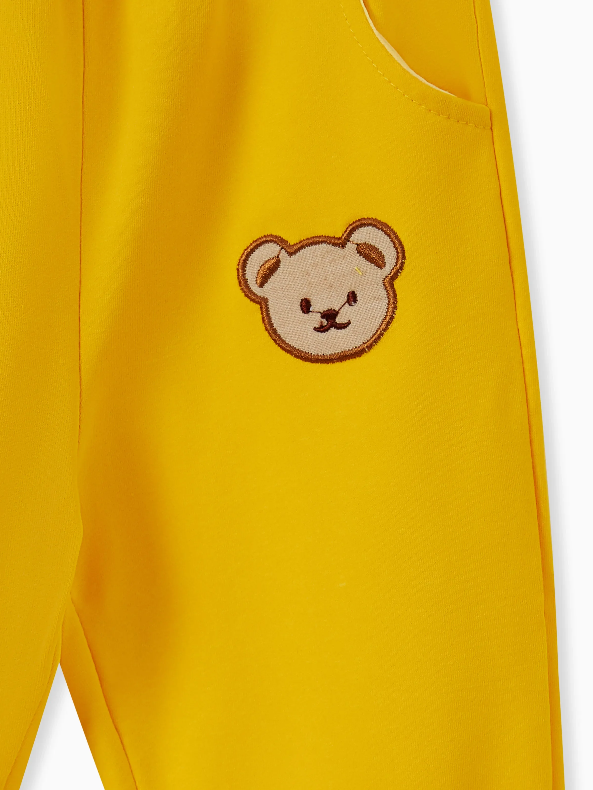 Baby/Toddler Girl/Boy Clothes 2pcs Bear Style Sweatshirt and Pants Set Yellow - Image 8