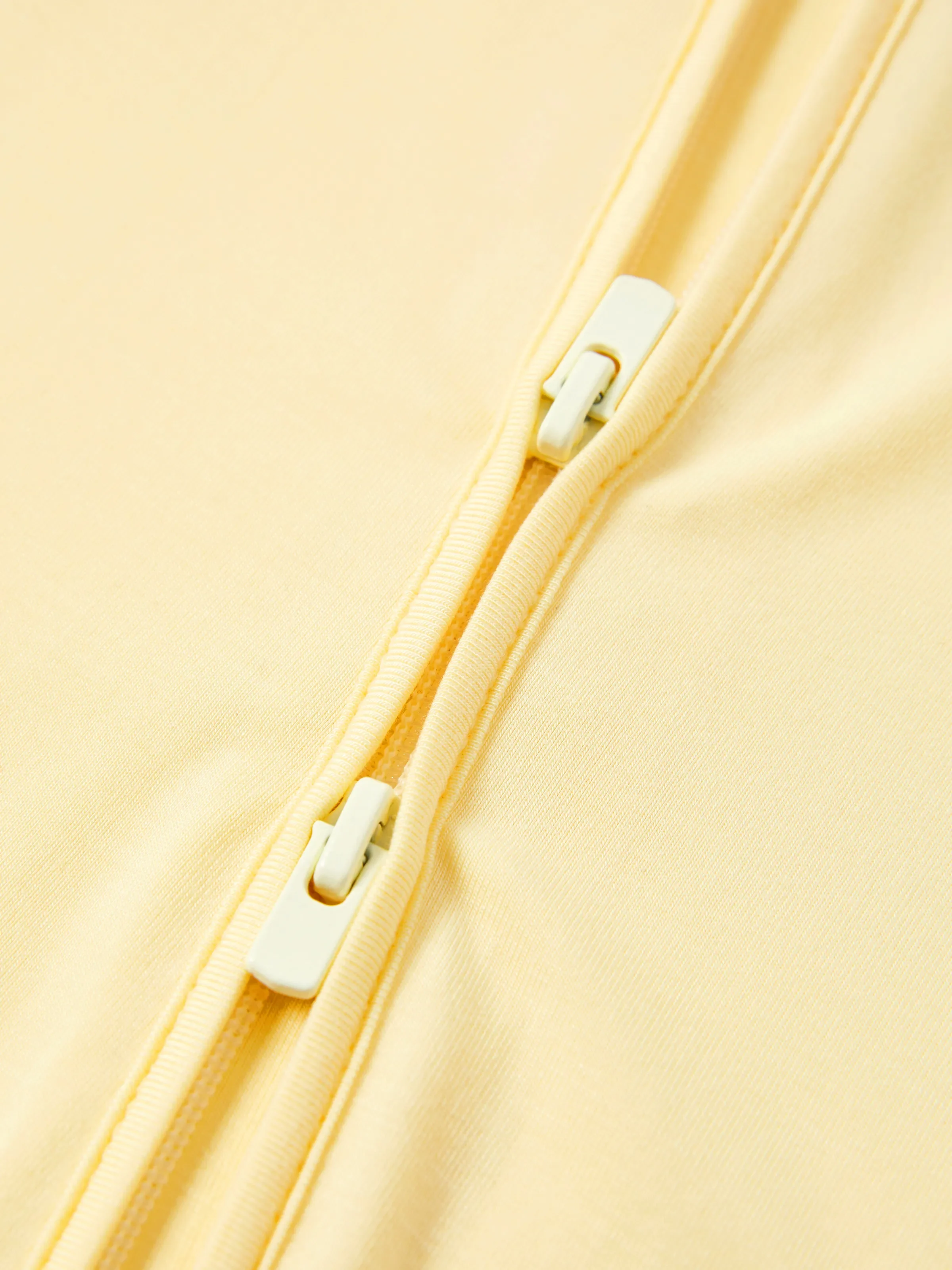 Bamboo 2-Pack Footies Baby Boy / Girl 2-Way Zipper Anti Slip Long Sleeve Rompers Pale Yellow - Image 2