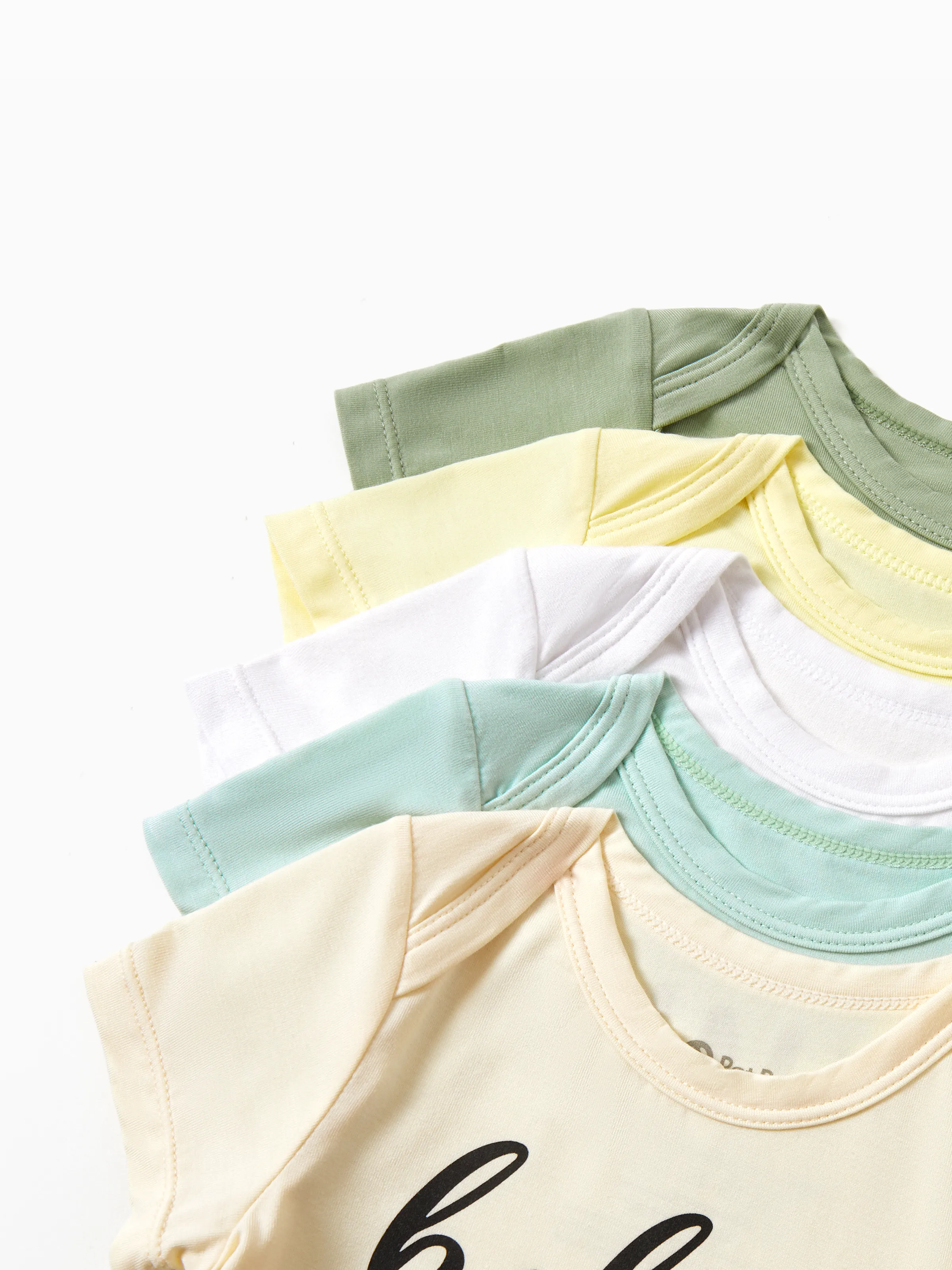 Bamboo 5-Pack Baby Boy/Girl Casual Romper Light Green - Image 3