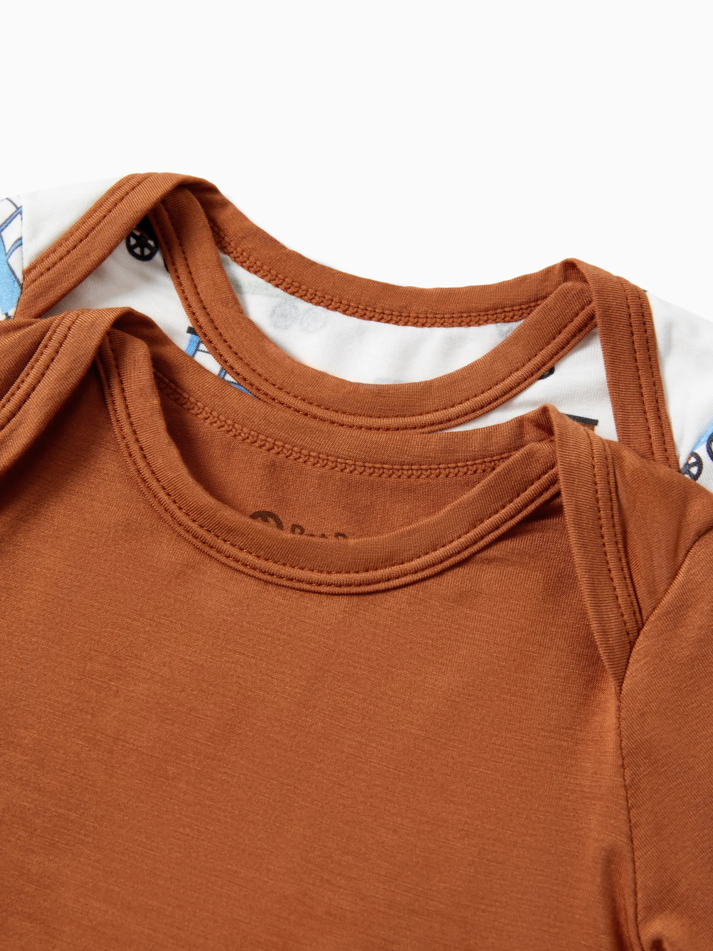 Bamboo Baby Bodysuits 2-piece Flora Long Sleeve Rompers for Baby Girls Infant Brown - Image 6