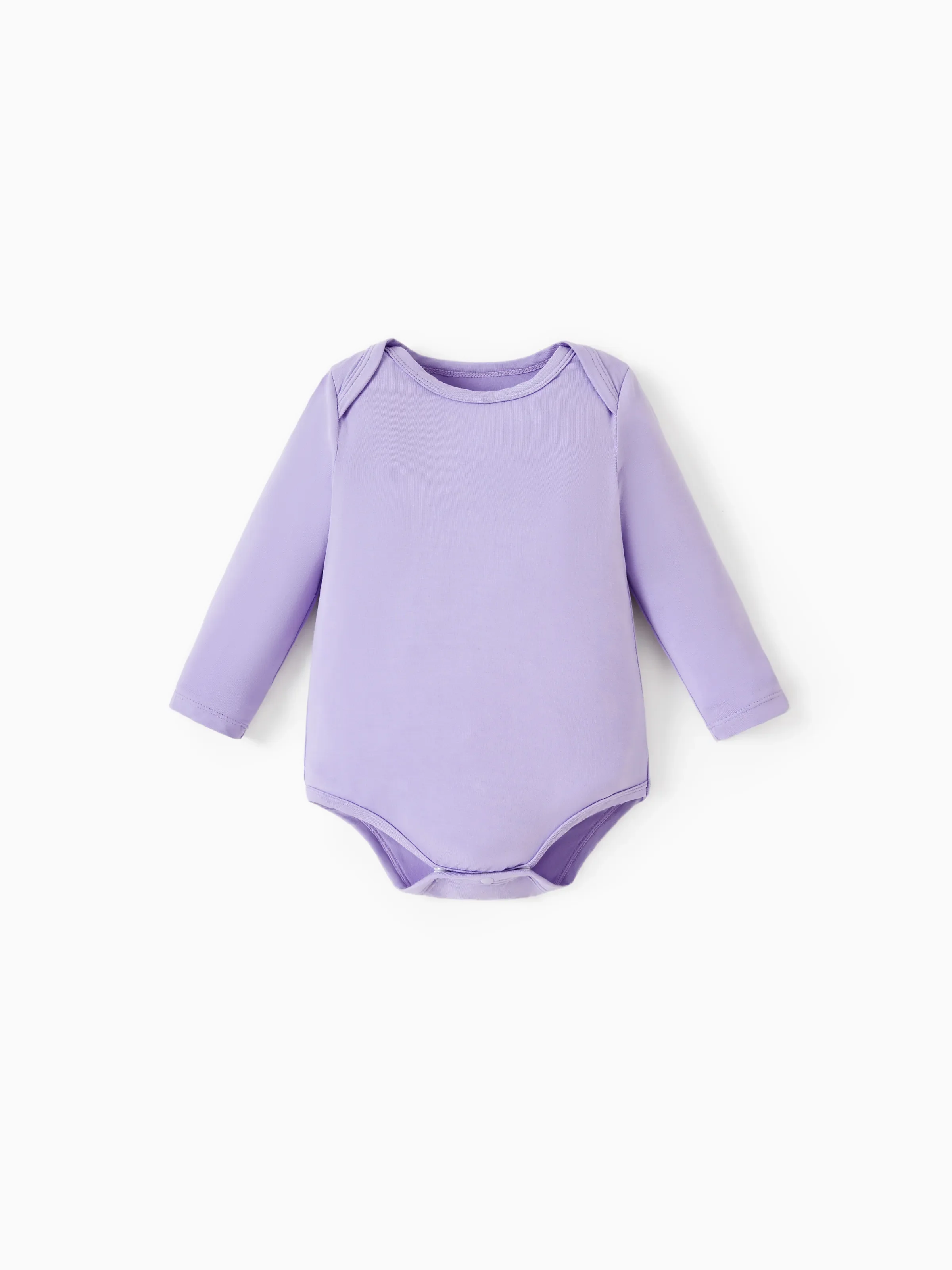 Bamboo Baby Bodysuits 2-piece Flora Long Sleeve Rompers for Baby Girls Infant Purple - Image 5