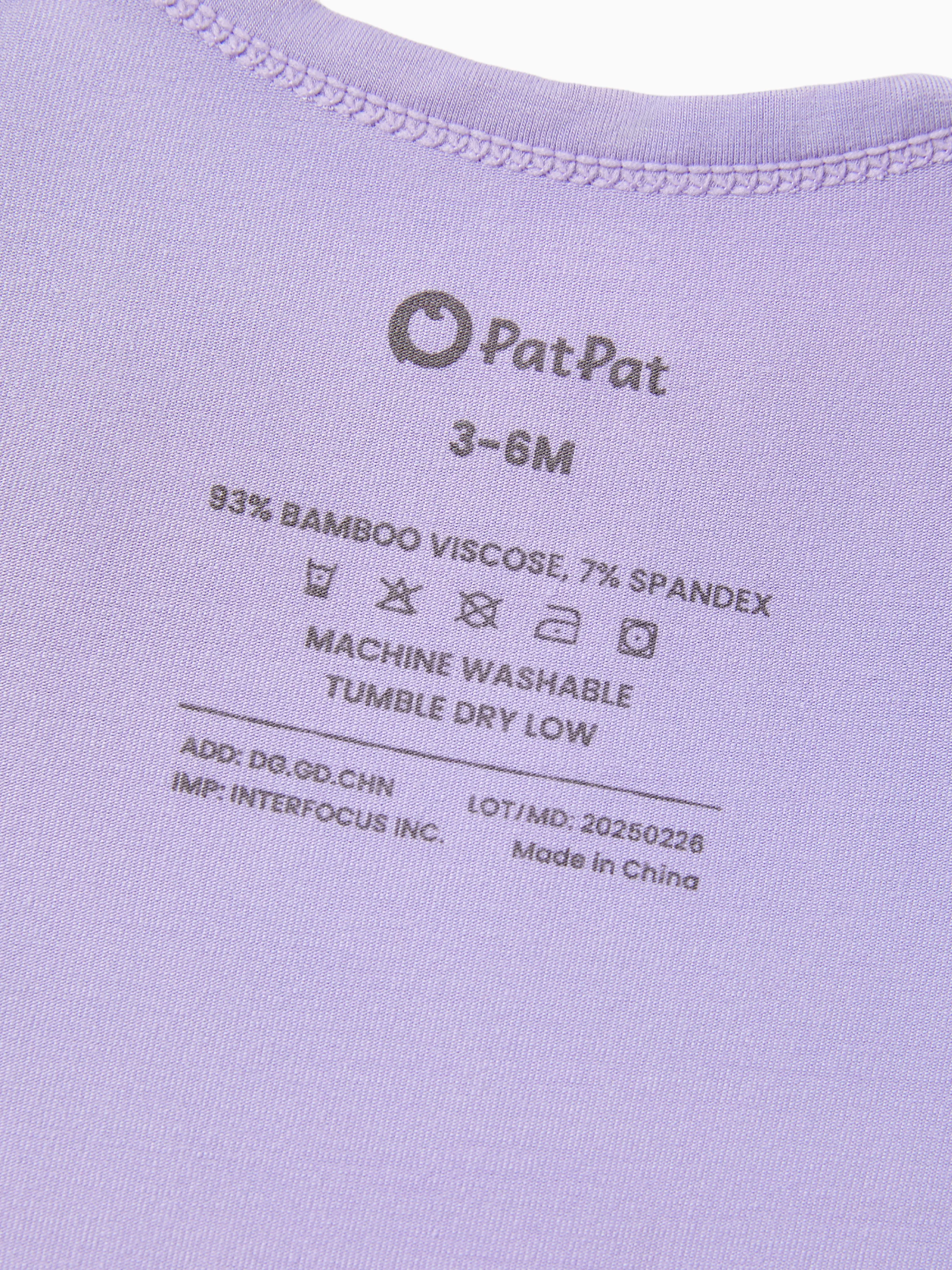 Bamboo Baby Bodysuits 2-piece Flora Long Sleeve Rompers for Baby Girls Infant Purple - Image 6
