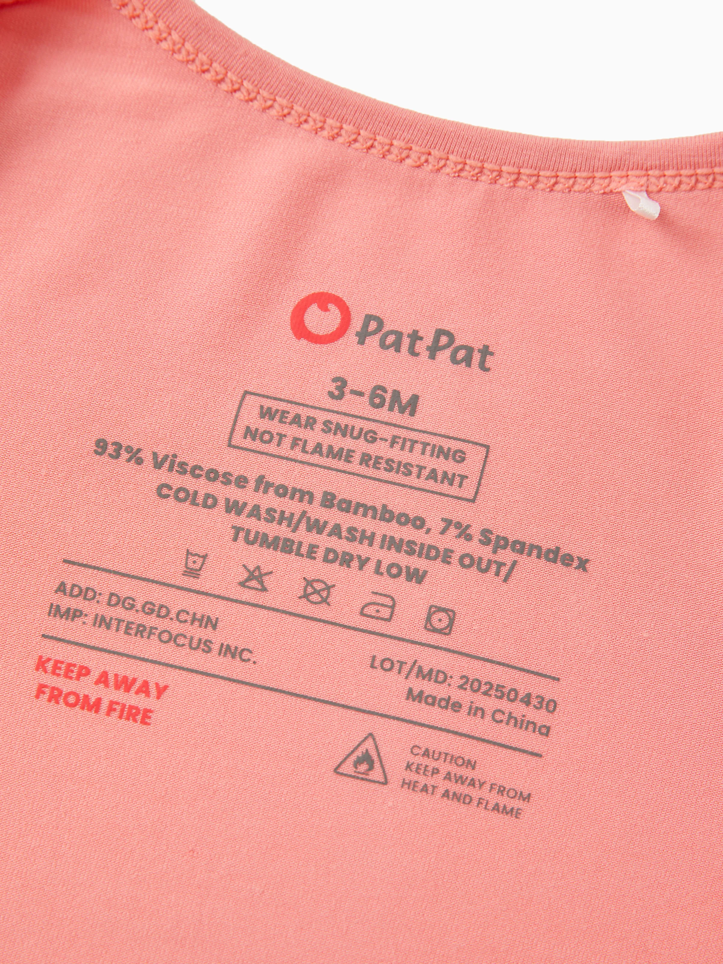 Bamboo Baby Boy / Girl 2-Way Zip Onesies Anti Slip Childlike Food Pattern Bamboo Sleepwear (Snug-Fitting)
 Pink - Image 10