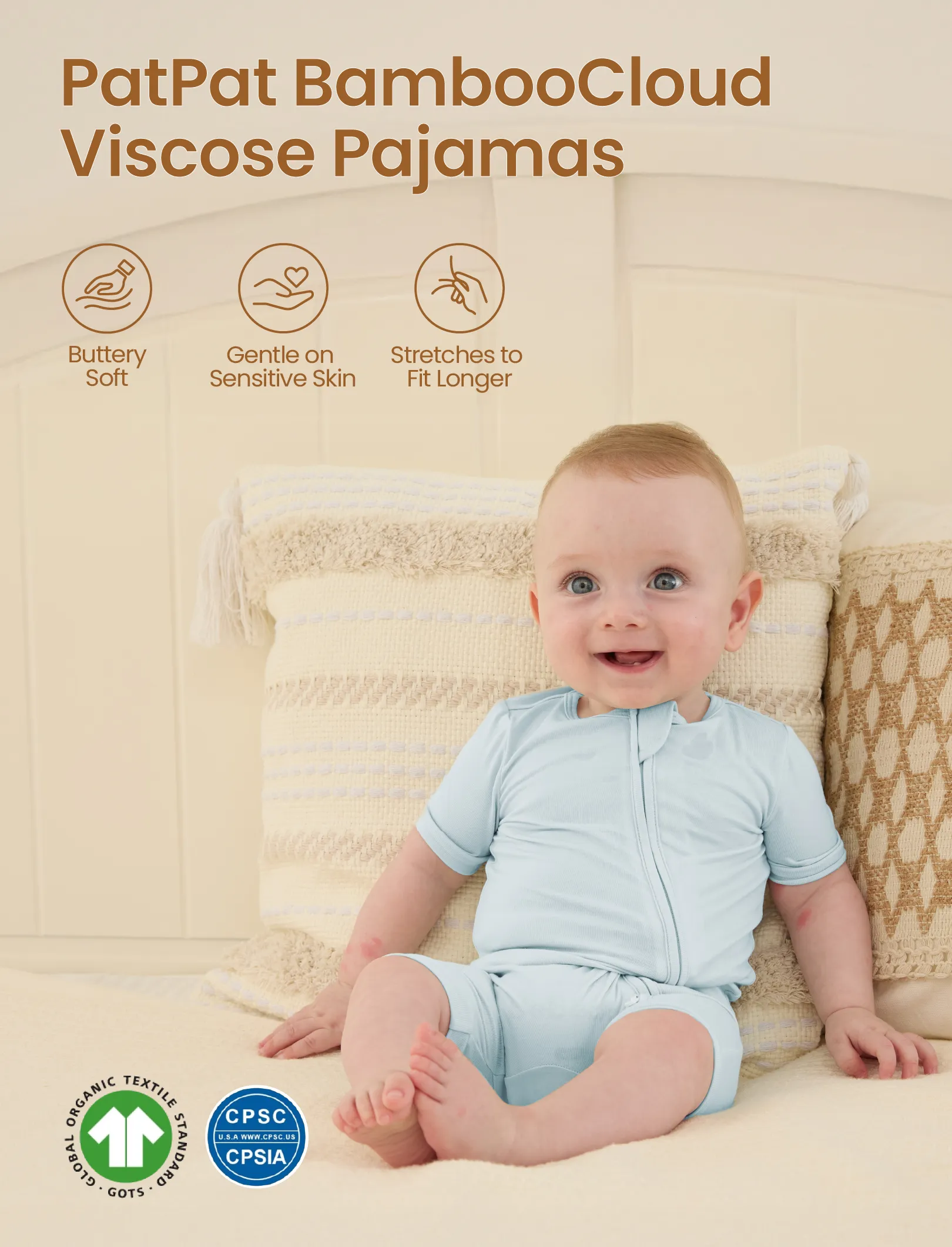 Bamboo Baby Boy / Girl 2-Way Zip Onesies Anti Slip Childlike Food Pattern Bamboo Sleepwear (Snug-Fitting)
 Turquoise - Image 3