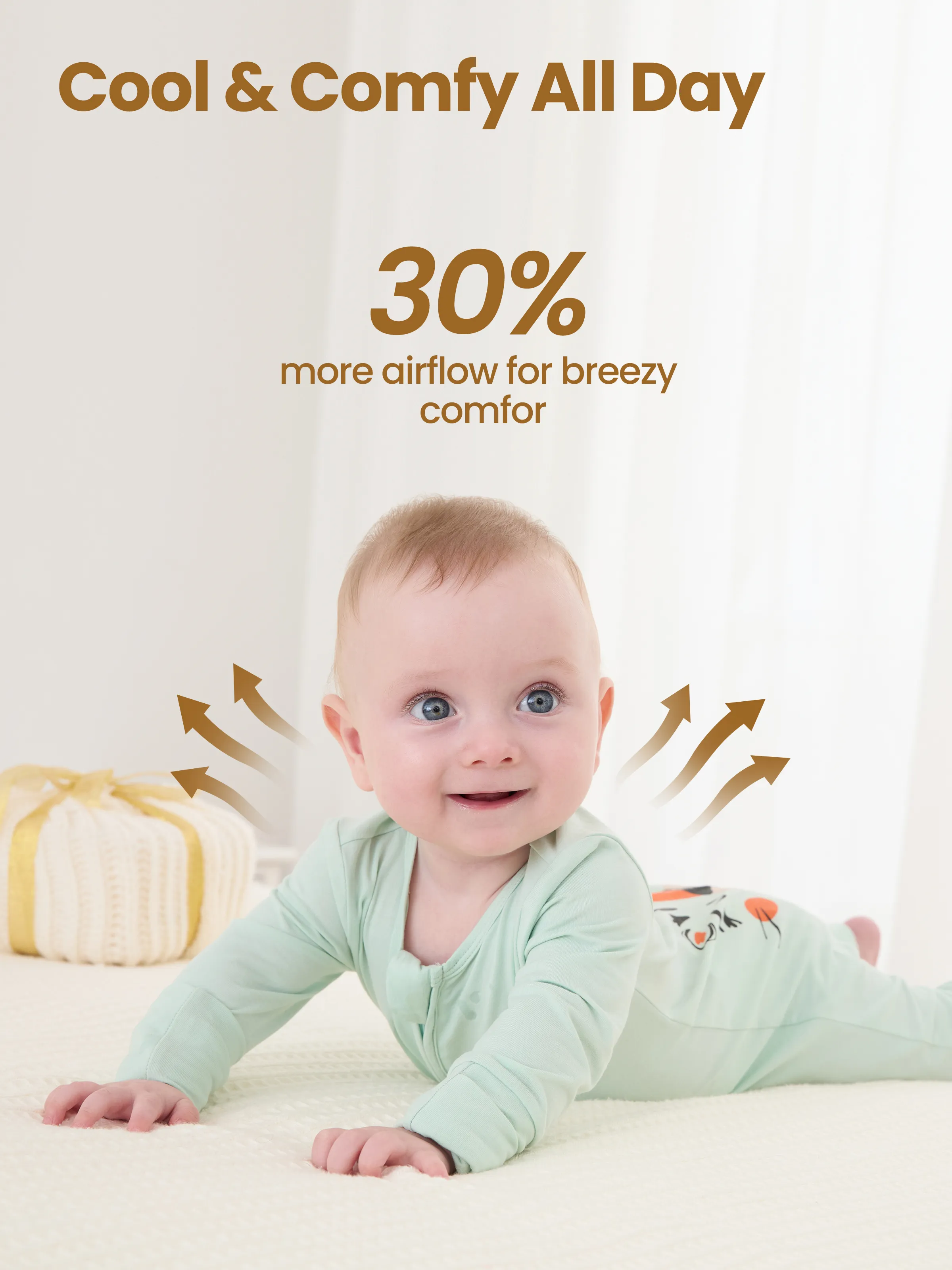 Bamboo Baby Boy / Girl Childlike Animal Pattern 2-way Zipper Footie Green - Image 5