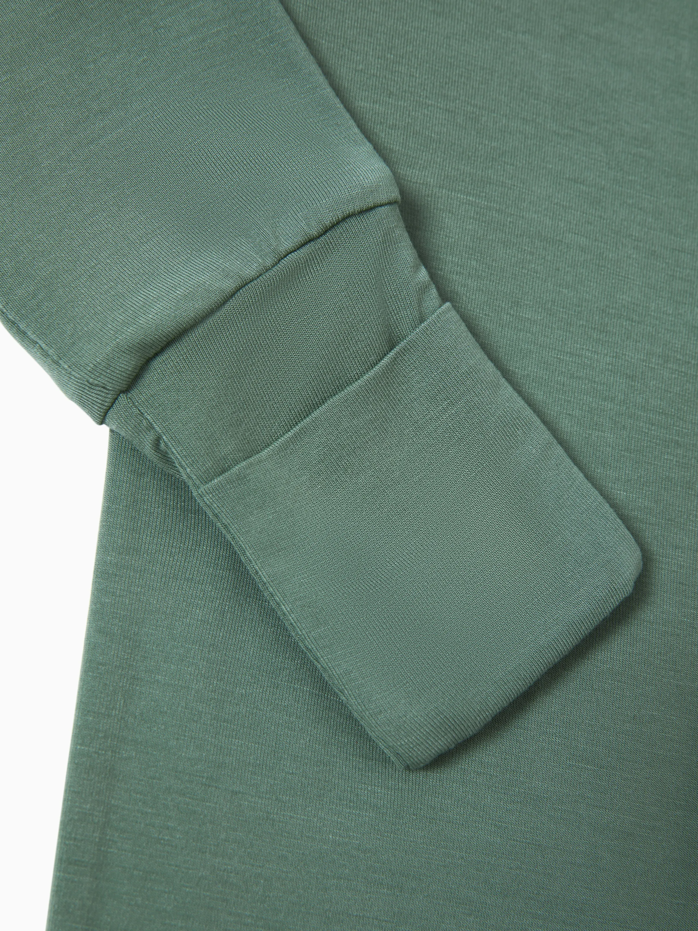 Bamboo Baby Boy / Girl Color Block 2-Way Zipper Anti Slip Long Sleeve Rompers Green - Image 10