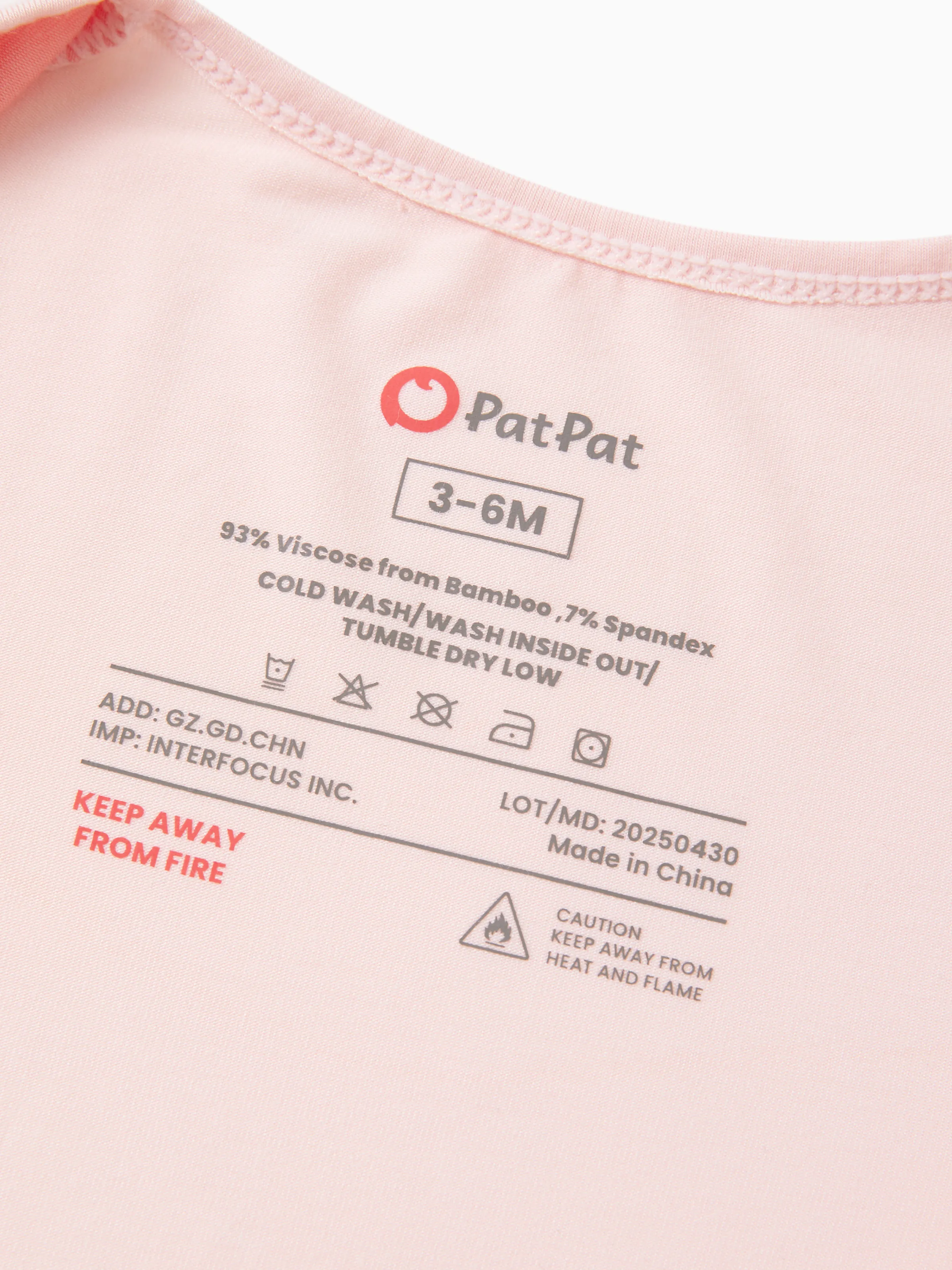 Bamboo Baby Boy / Girl Color Block 2-Way Zipper Anti Slip Long Sleeve Rompers Pink - Image 8