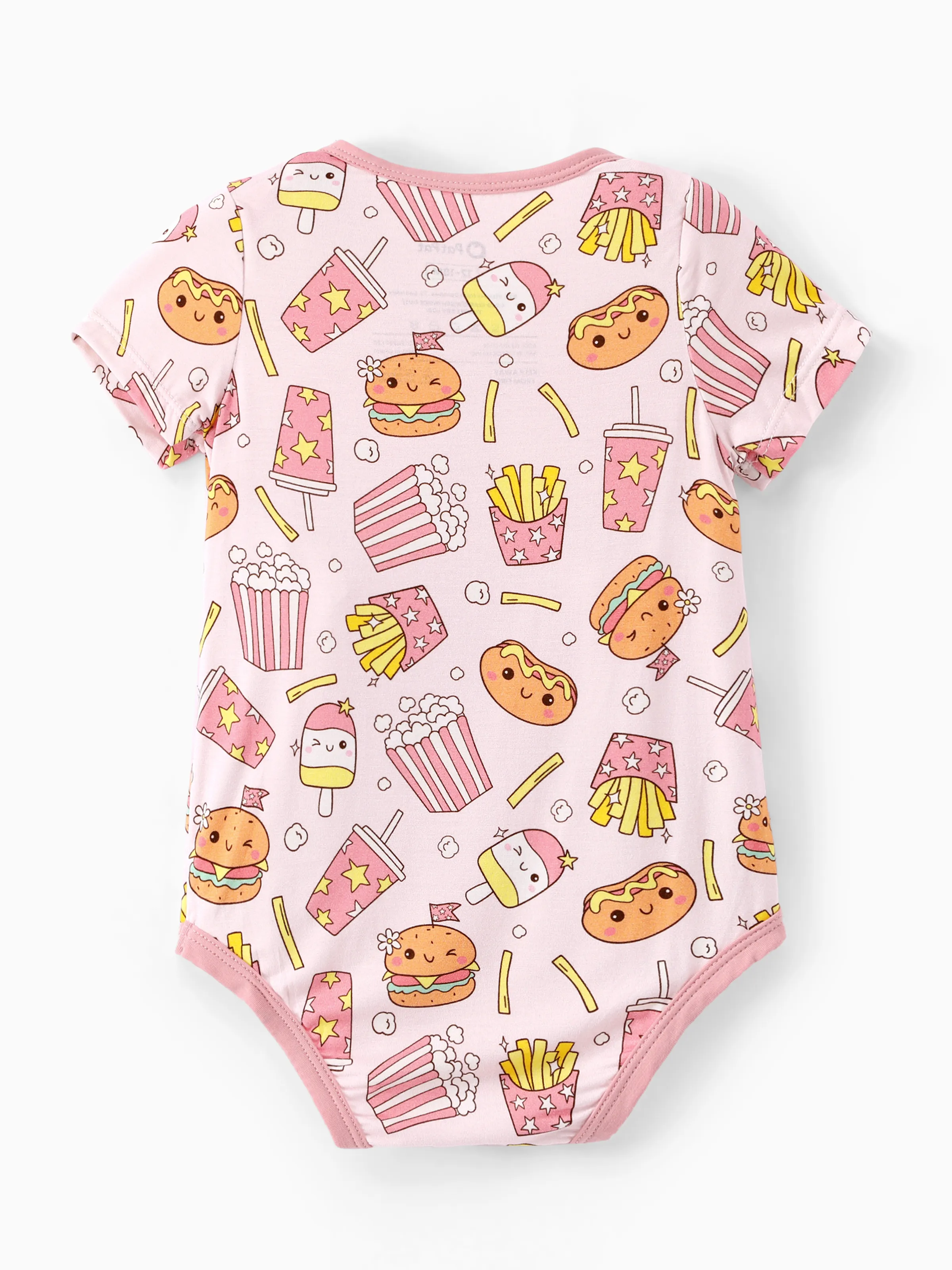 Bamboo Baby Boy/Girl 1pc Allover Print  Bodysuits  Light Pink - Image 3