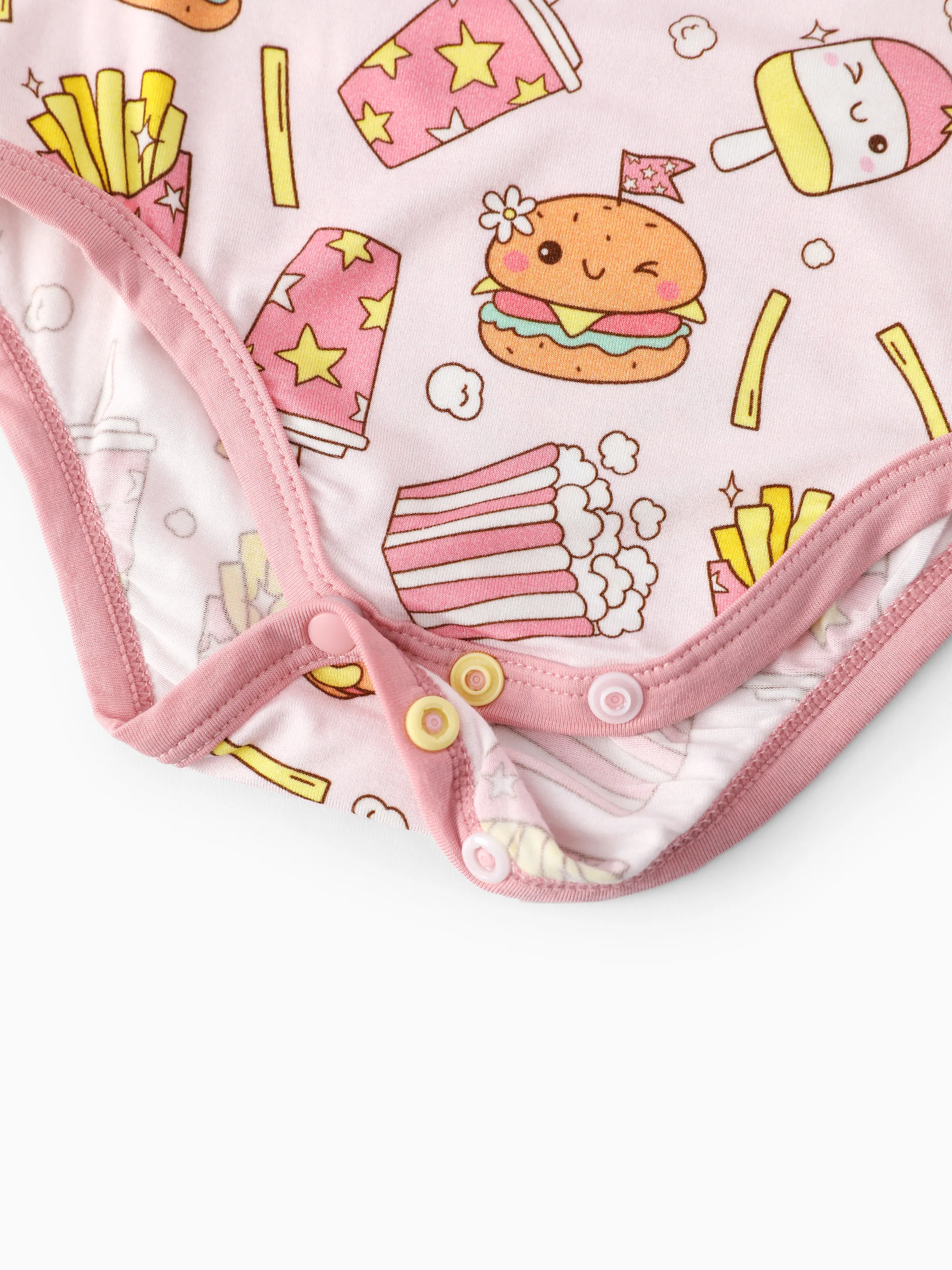 Bamboo Baby Boy/Girl 1pc Allover Print  Bodysuits  Light Pink - Image 7