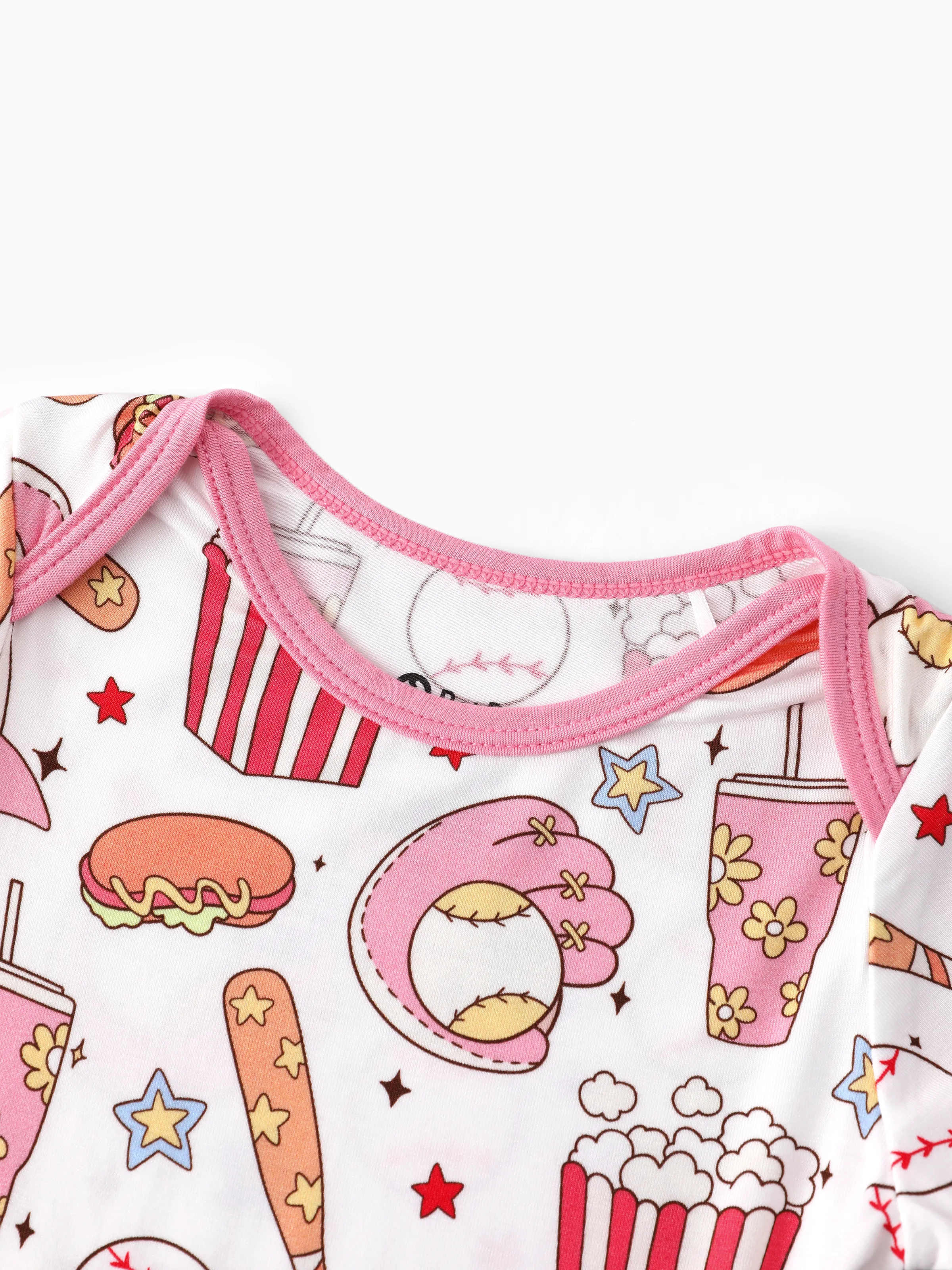 Bamboo Baby Boy/Girl 1pc Allover Print  Bodysuits  Pink - Image 4