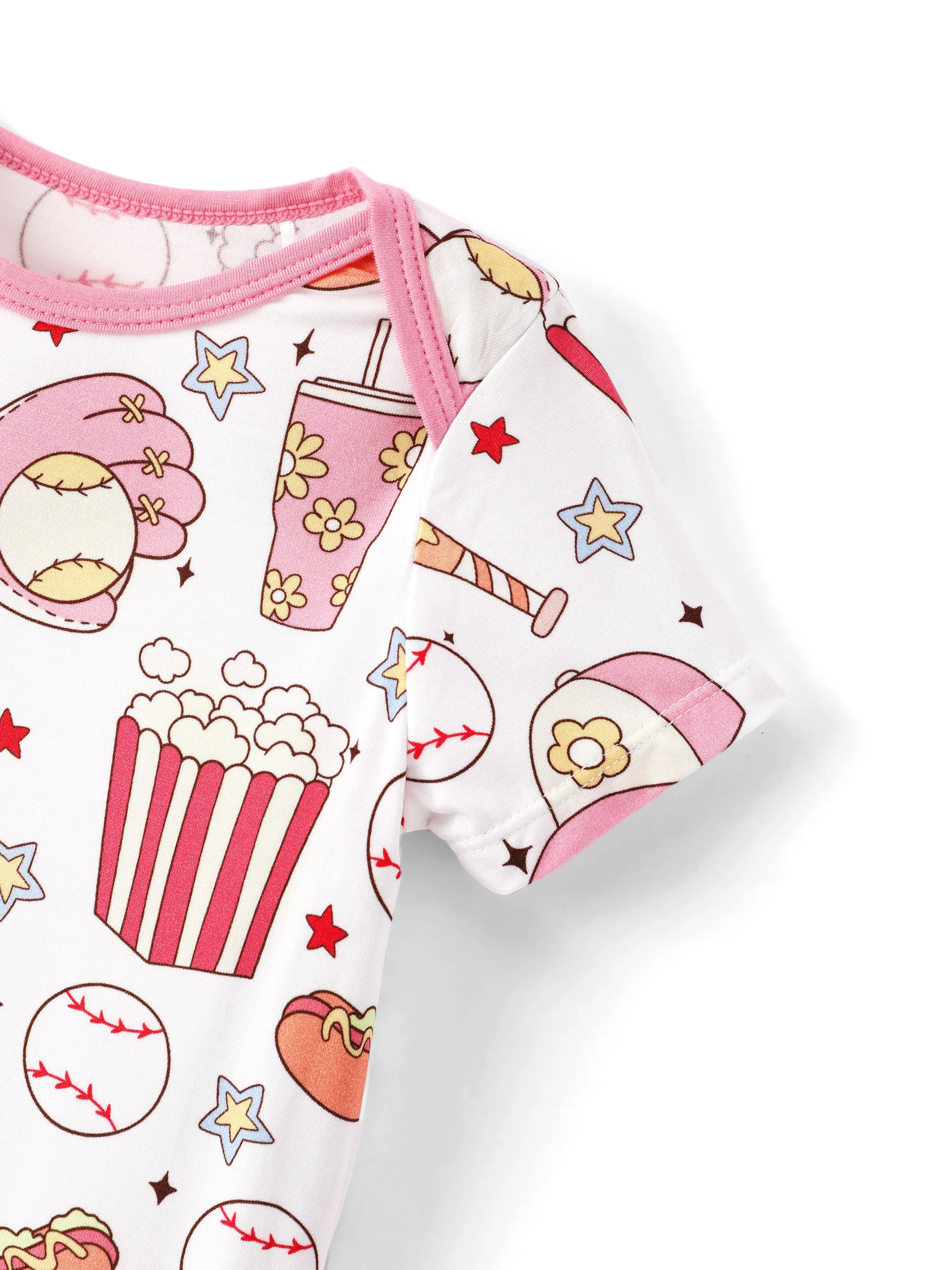 Bamboo Baby Boy/Girl 1pc Allover Print  Bodysuits  Pink - Image 5