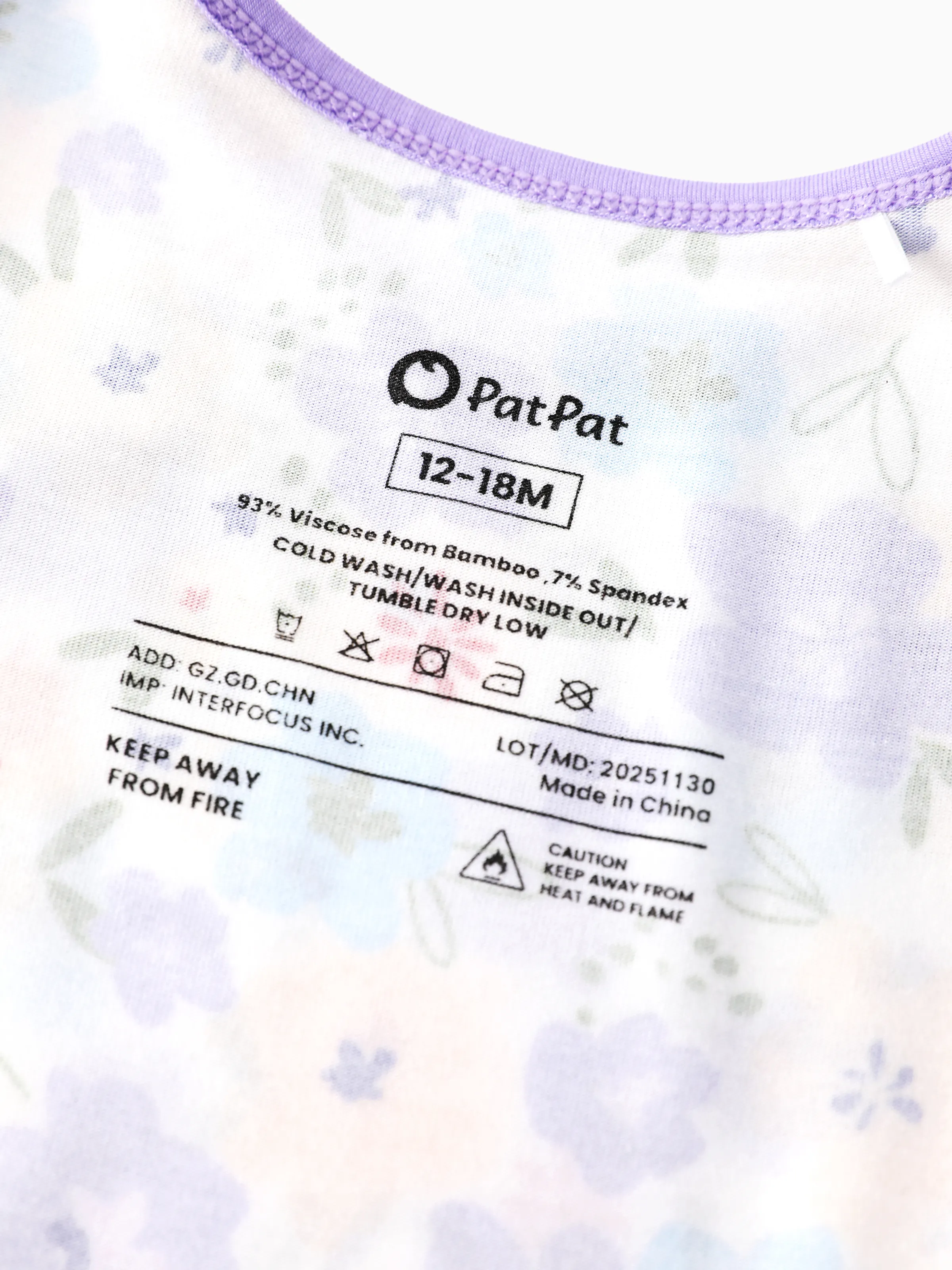 Bamboo Baby Boy/Girl 1pc Allover Print  Bodysuits  Purple - Image 6