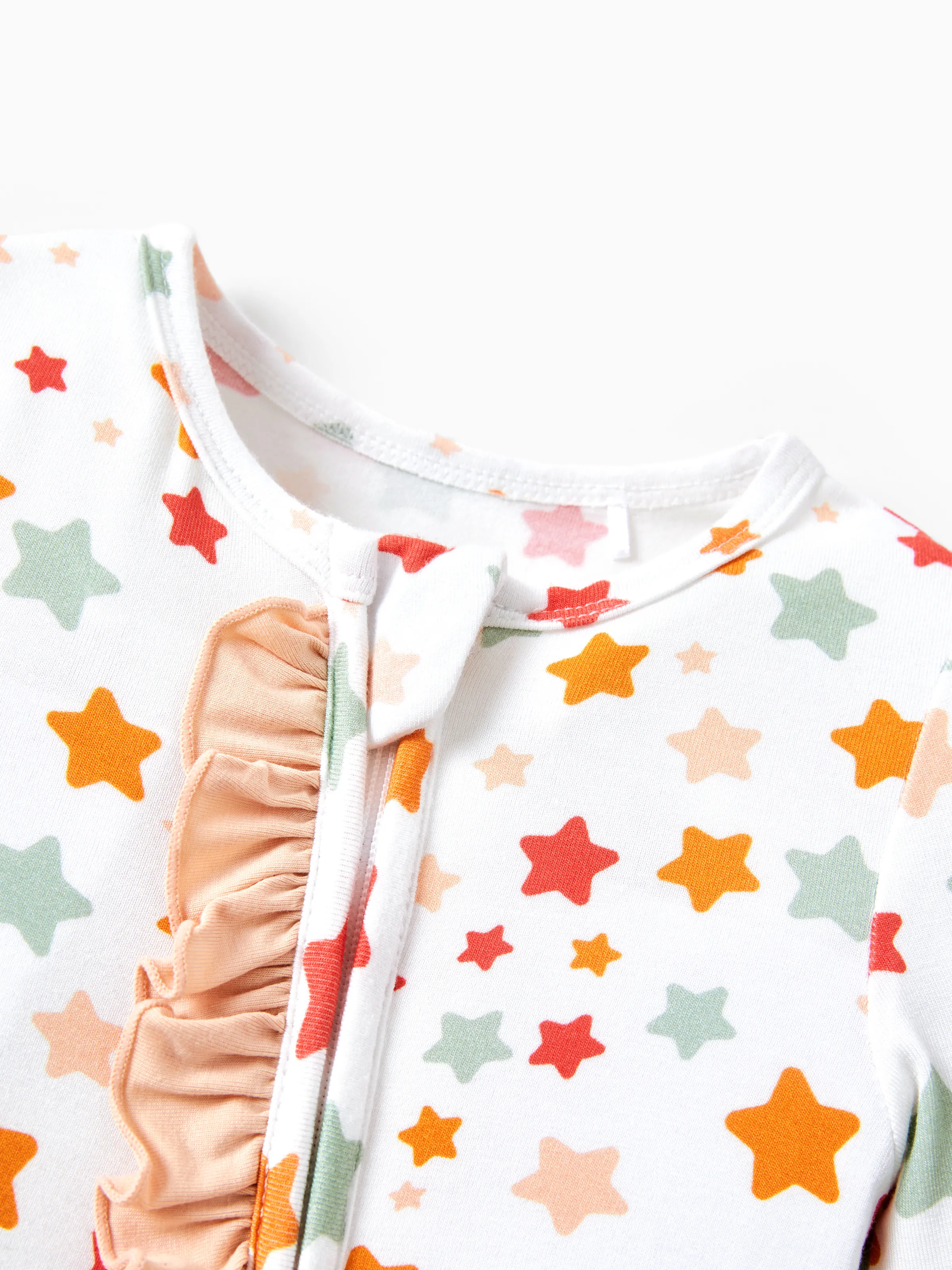 Bamboo Baby Boy/Girl Animal Printed 2-Way Zipper Anti Slip Long-sleeve Footie with/without Hairband Apricot - Image 12