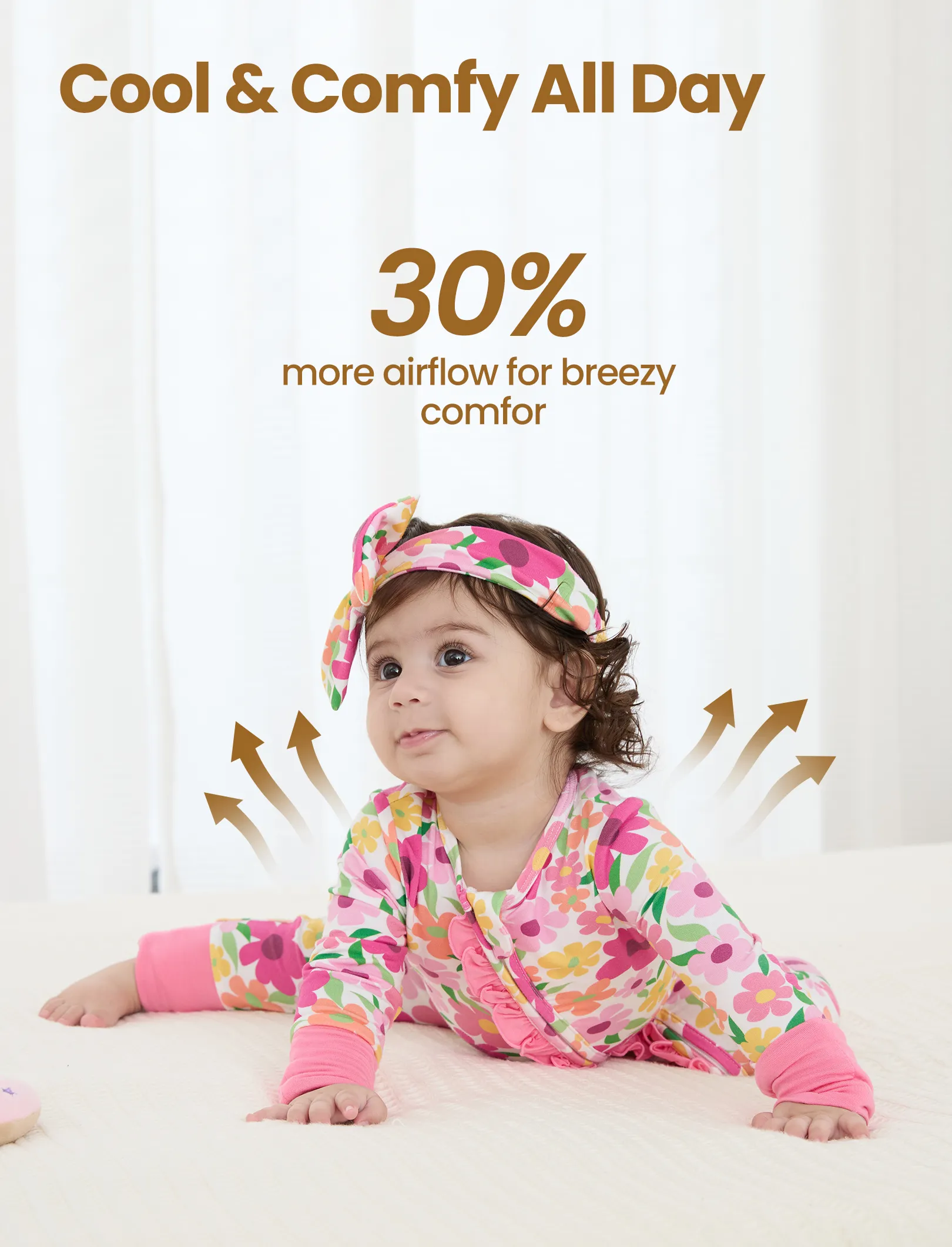 Bamboo Baby Boy/Girl Animal Printed 2-Way Zipper Anti Slip Long-sleeve Footie with/without Hairband Dark Pink - Image 4