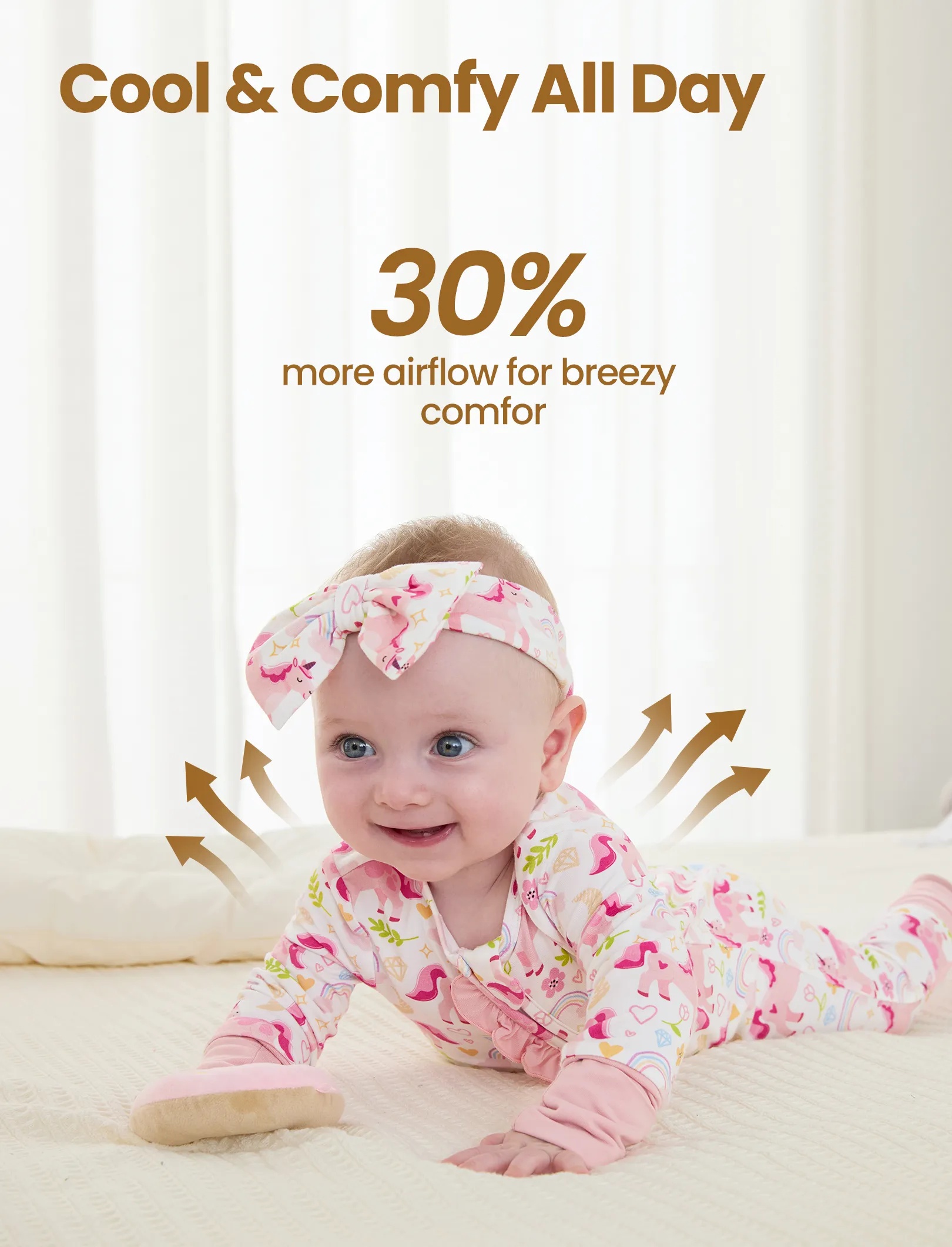 Bamboo Baby Boy/Girl Animal Printed 2-Way Zipper Anti Slip Long-sleeve Footie with/without Hairband Pink - Image 5