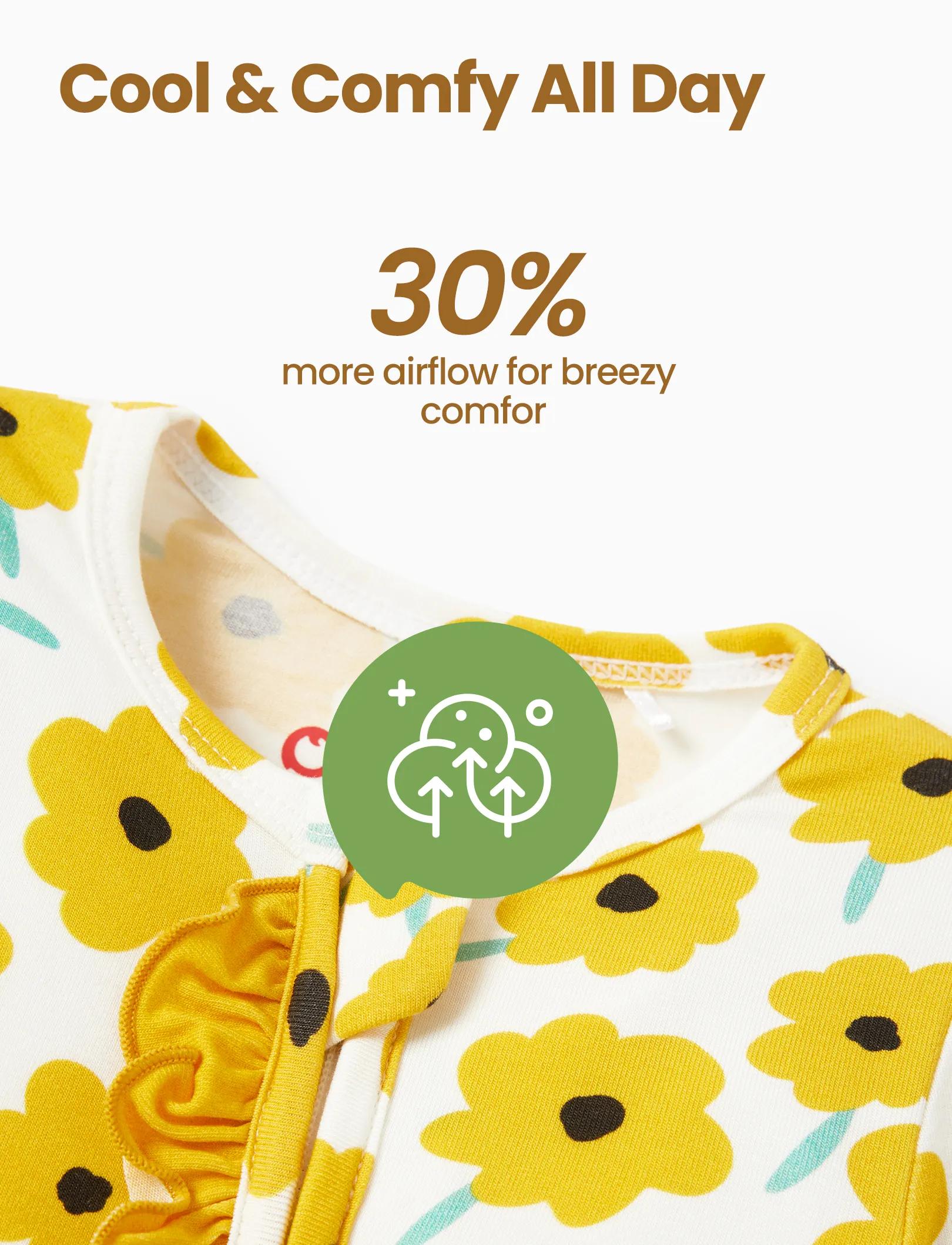 Bamboo Baby Boy/Girl Animal Printed 2-Way Zipper Anti Slip Long-sleeve Footie with/without Hairband Yellow - Image 4