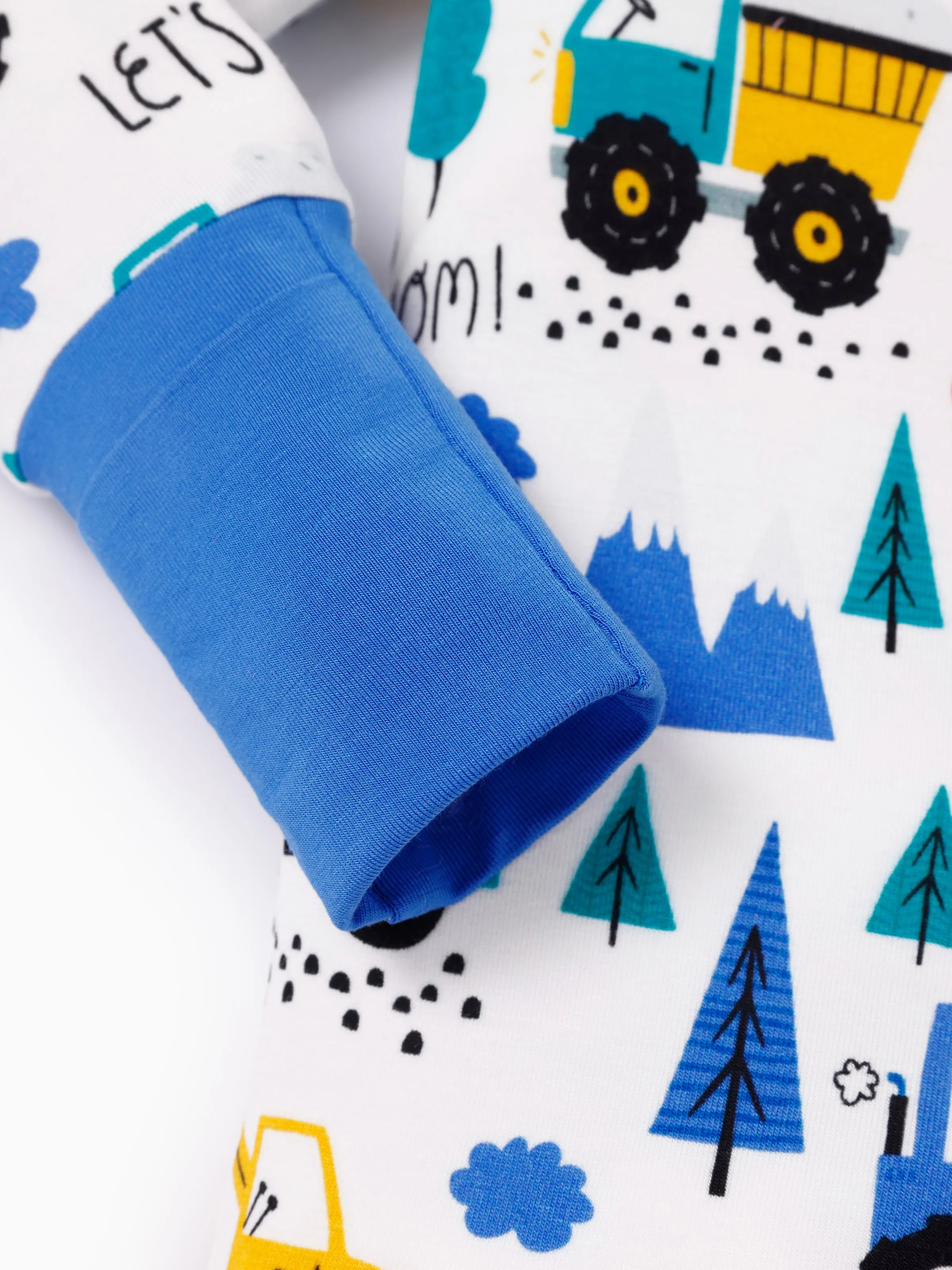 Bamboo Baby Boy/Girl Cartoon Printed 2-Way Zip Onesies Anti Slip Long-sleeve Footie Blue - Image 7