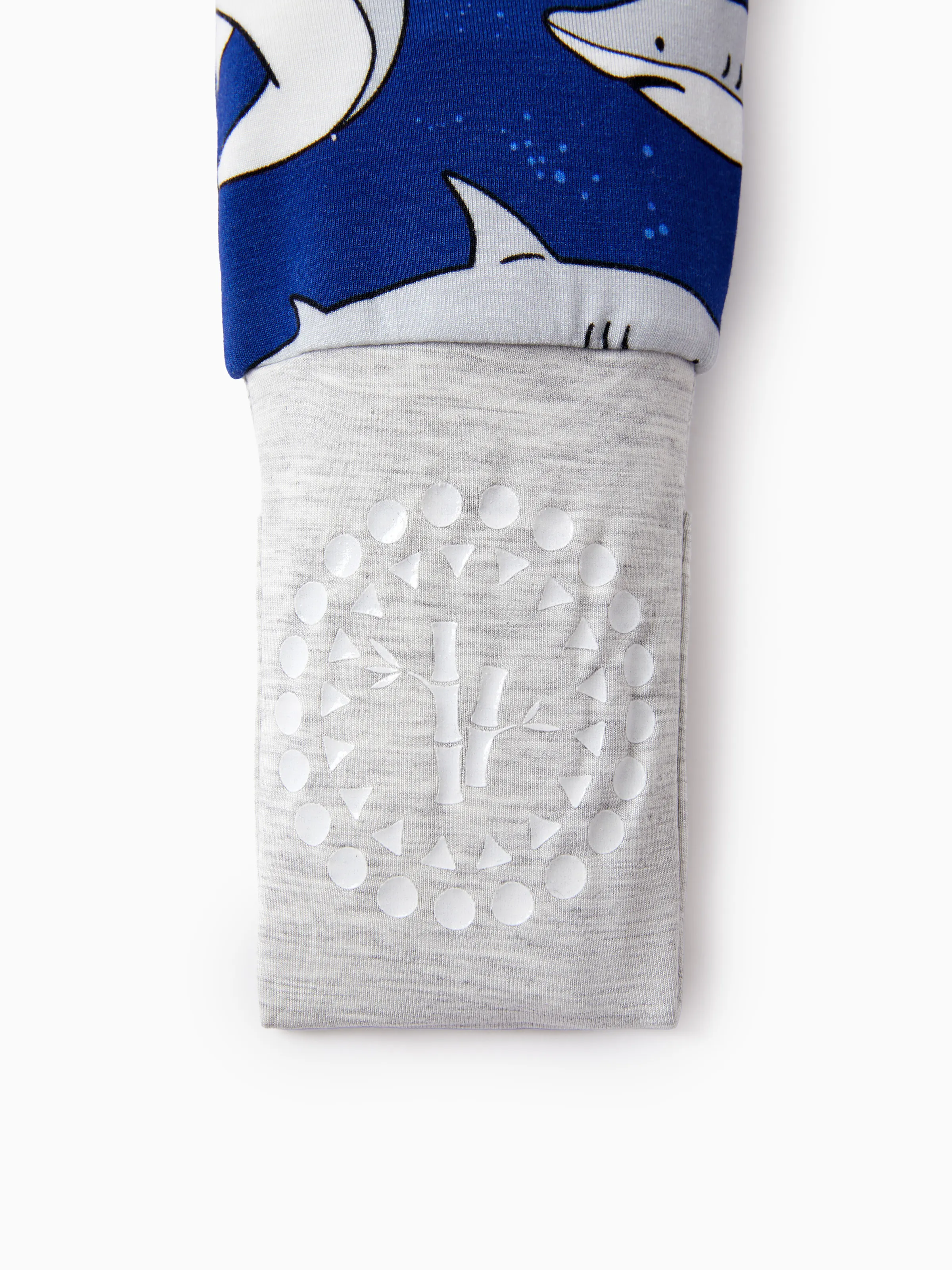 Bamboo Baby Boy/Girl Cartoon Printed 2-Way Zip Onesies Anti Slip Long-sleeve Footie Deep Blue - Image 6