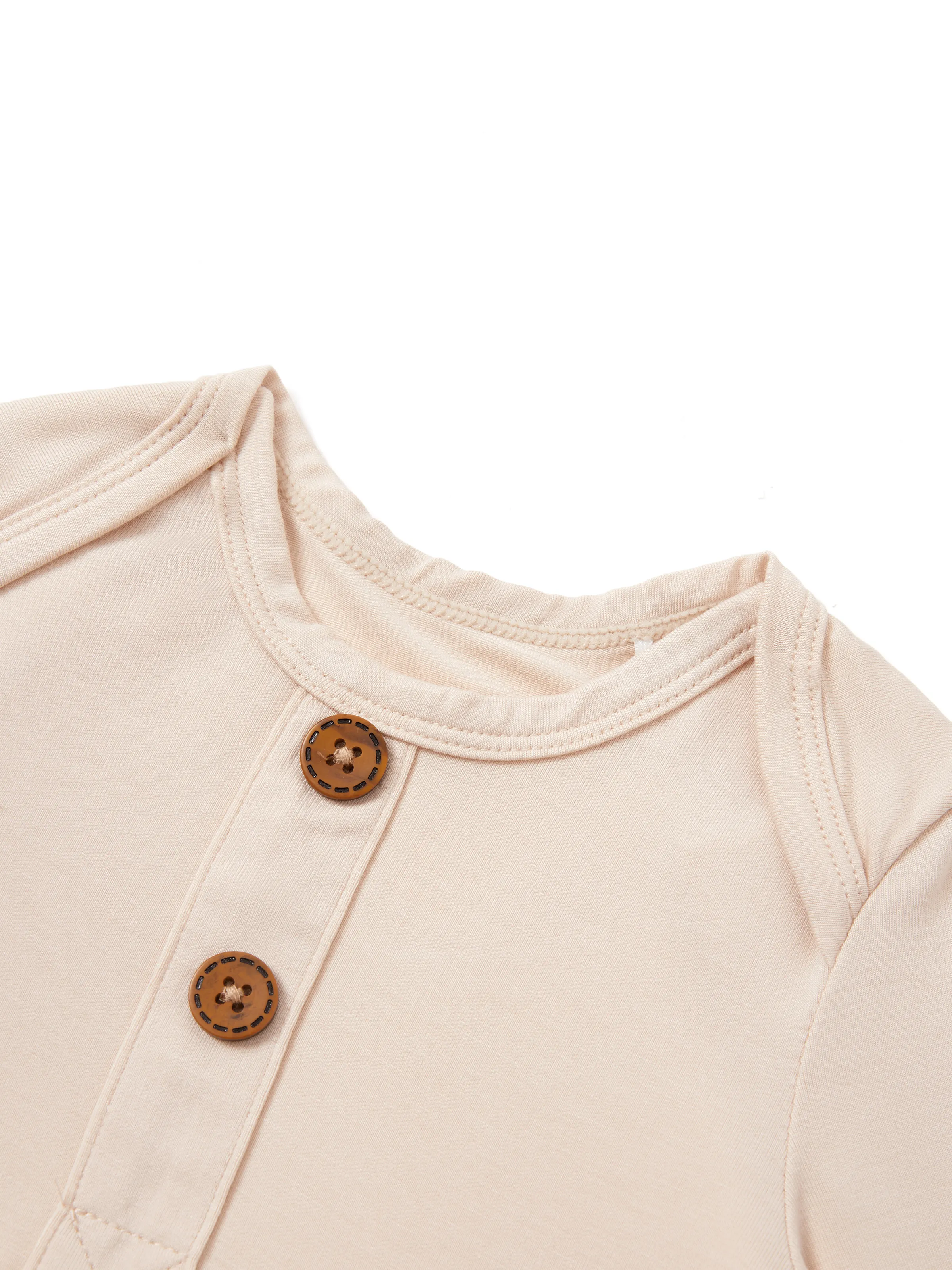 Bamboo Baby Boy/Girl Sleeping Bag Infant Gown with Hat Apricot - Image 2
