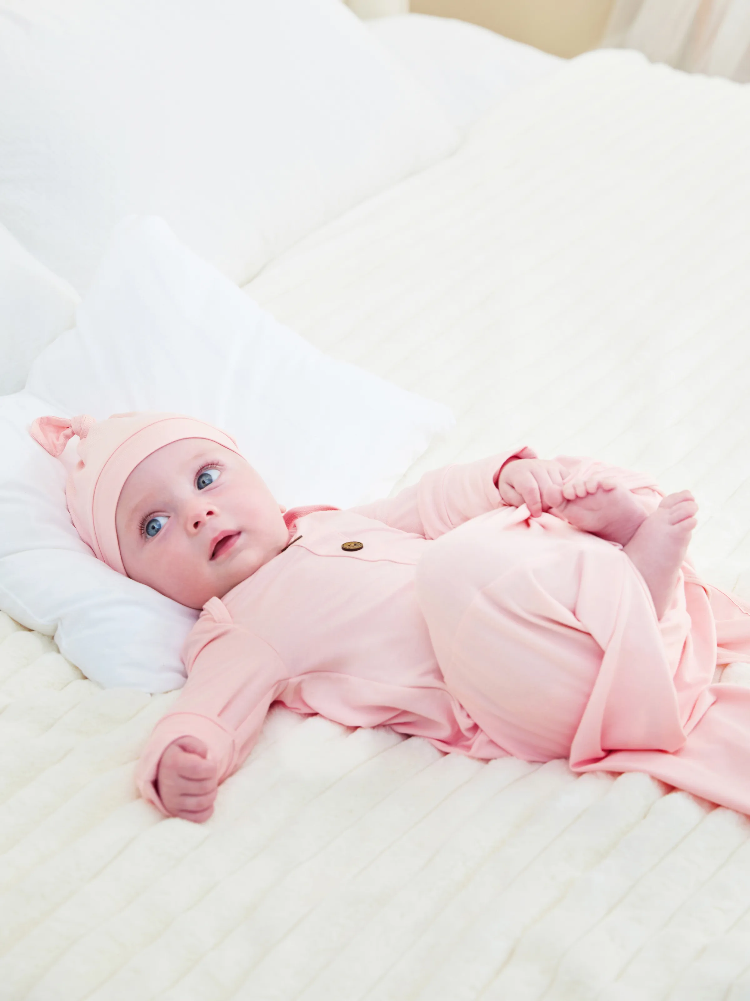 Bamboo Baby Boy/Girl Sleeping Bag Infant Gown with Hat Pink - Image 5