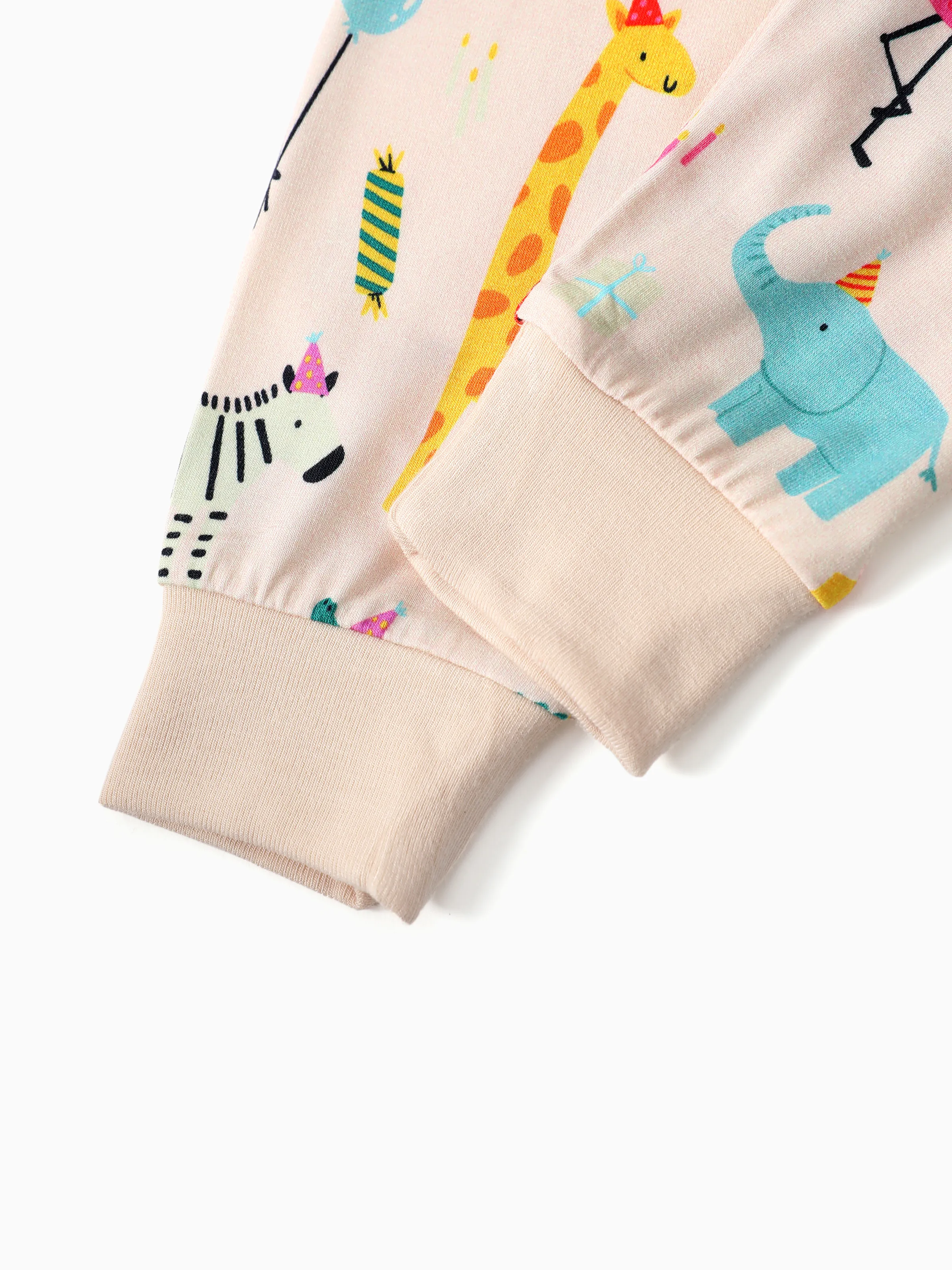 Bamboo Baby/Toddler 2-Piece Childlike Animal Print Snug-Fitting Pajamas Set Apricot - Image 8
