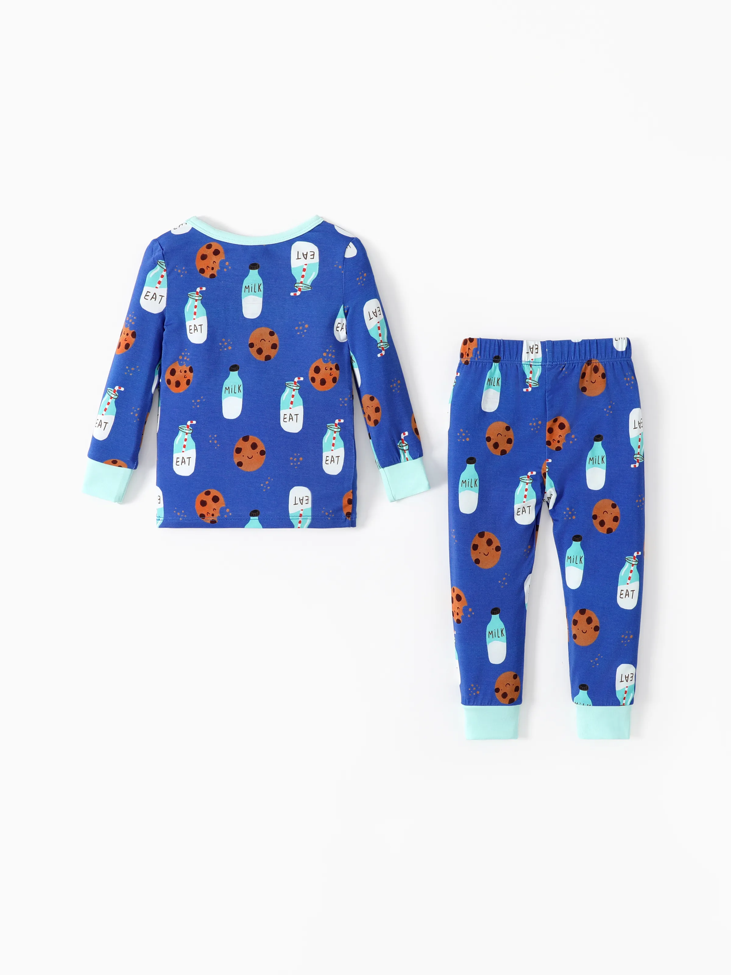 Bamboo Baby/Toddler 2-Piece Childlike Animal Print Snug-Fitting Pajamas Set Blue - Image 6