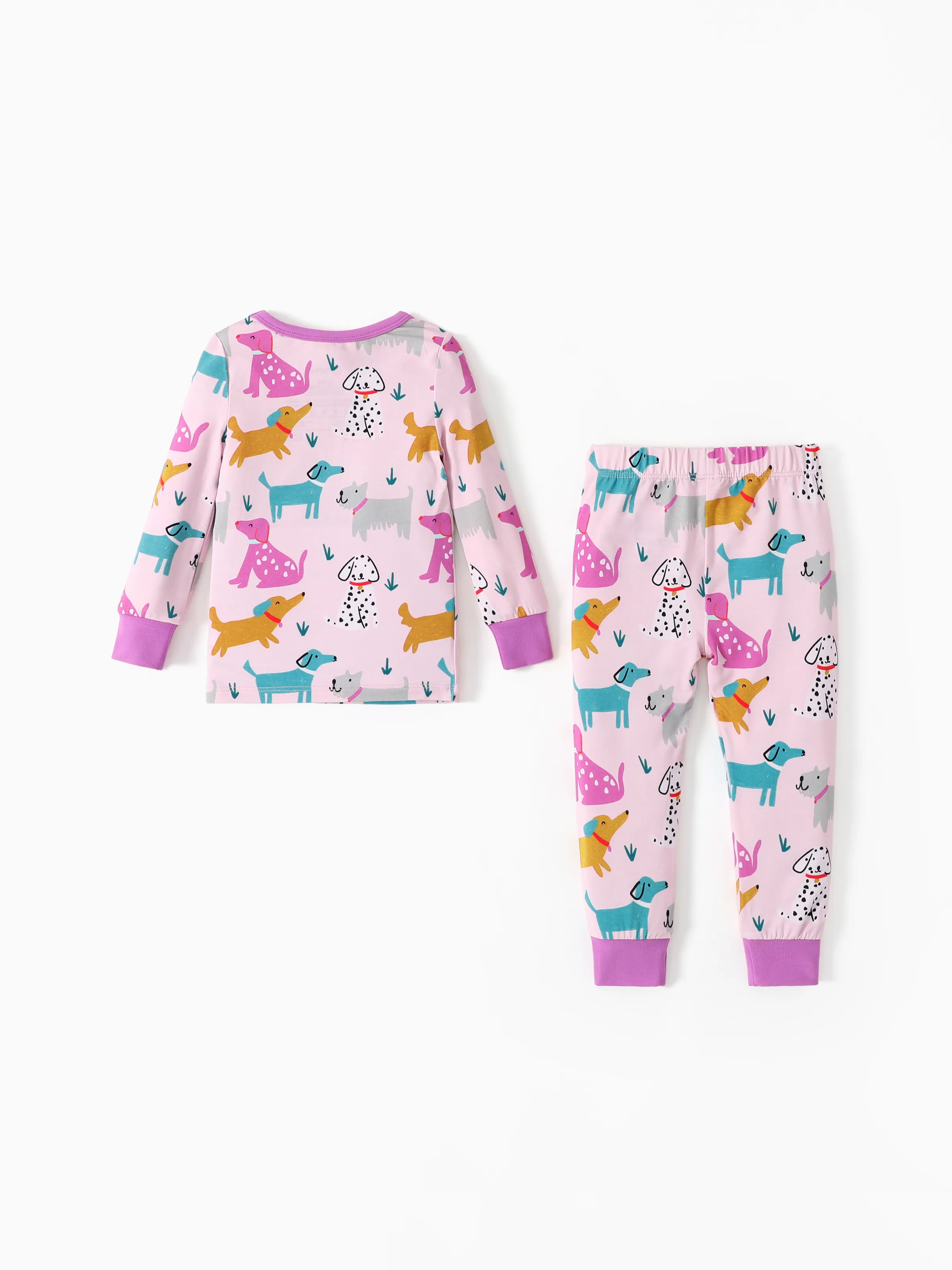 Bamboo Baby/Toddler 2-Piece Childlike Animal Print Snug-Fitting Pajamas Set Hot Pink - Image 6