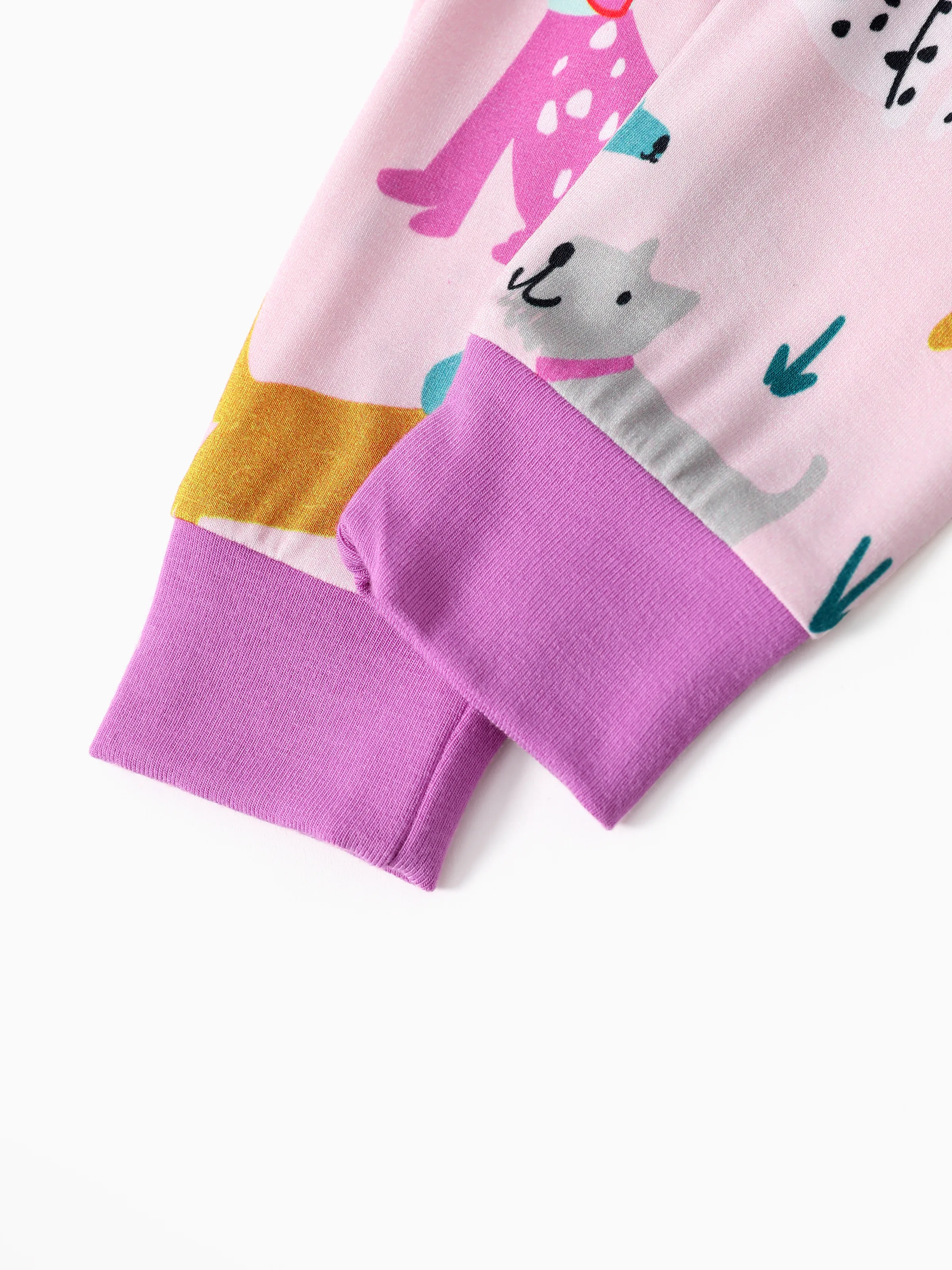 Bamboo Baby/Toddler 2-Piece Childlike Animal Print Snug-Fitting Pajamas Set Hot Pink - Image 7