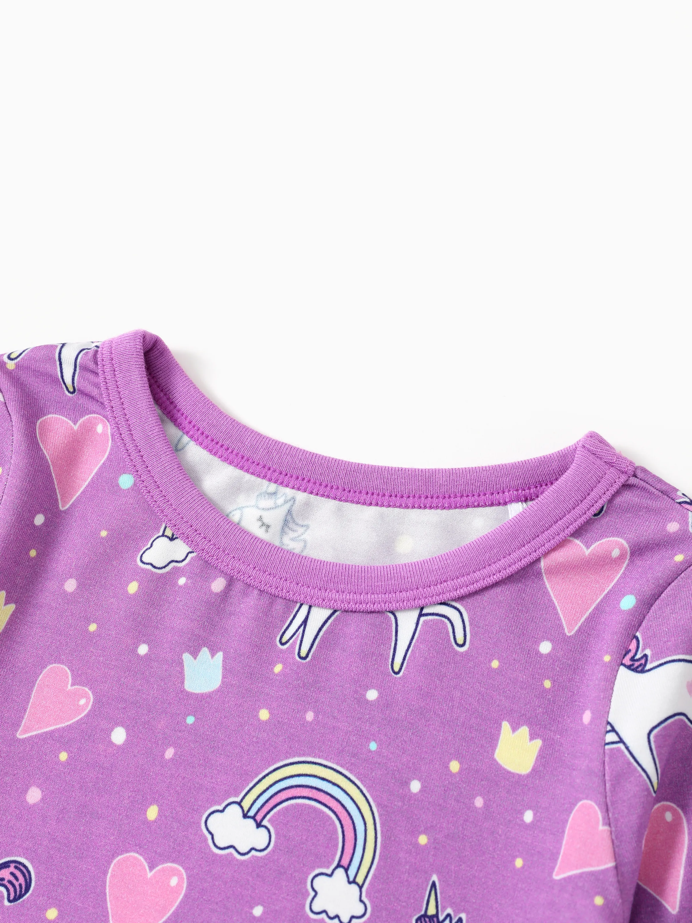 Bamboo Baby/Toddler 2-Piece Childlike Animal Print Snug-Fitting Pajamas Set Purple - Image 2