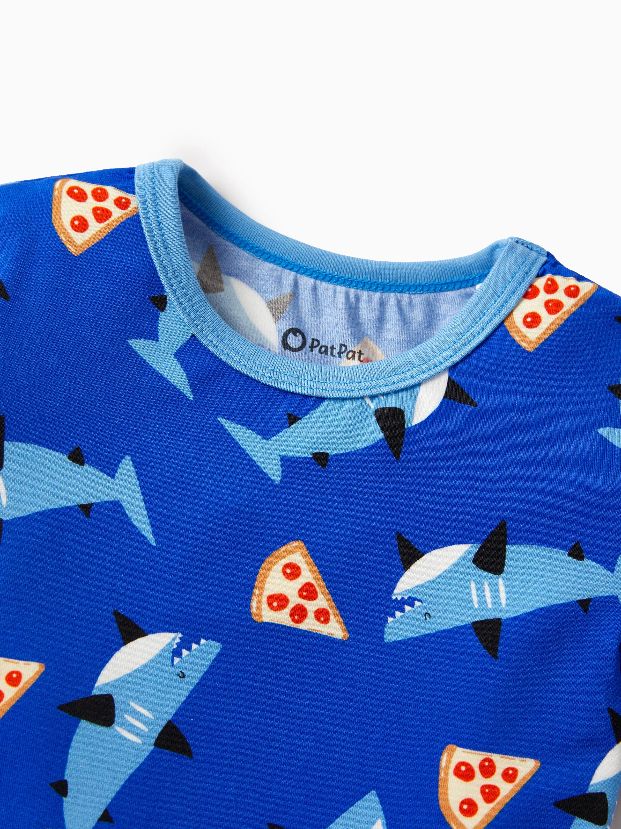 Bamboo Baby/Toddler 2pcs Childlike Printed Snug-Fitting Pajama Sets Sky blue - Image 4