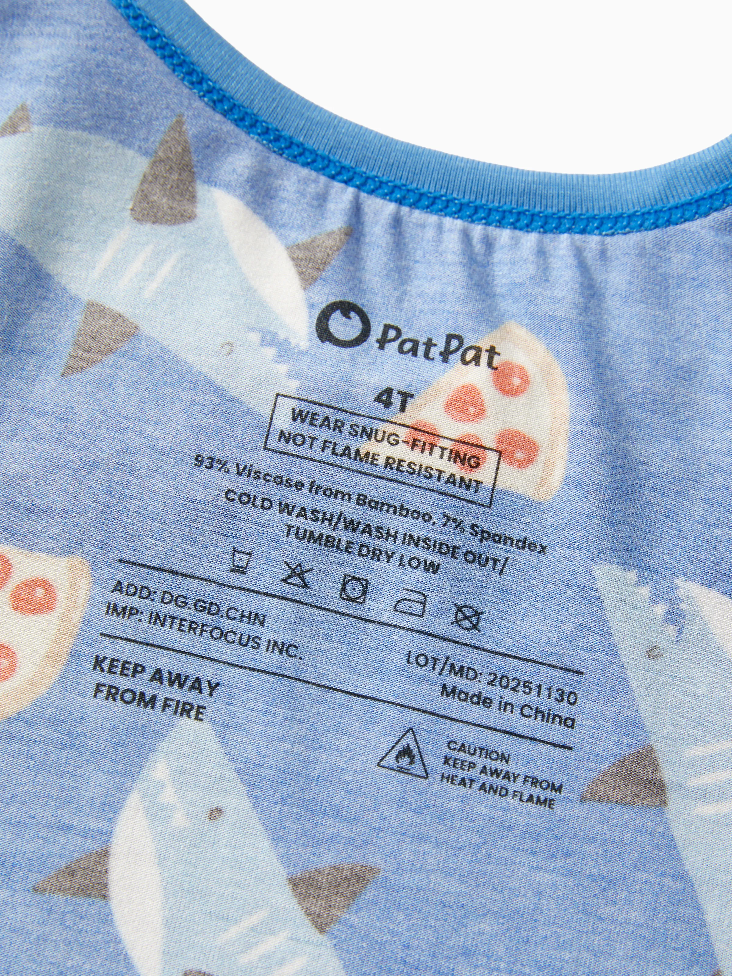 Bamboo Baby/Toddler 2pcs Childlike Printed Snug-Fitting Pajama Sets Sky blue - Image 5