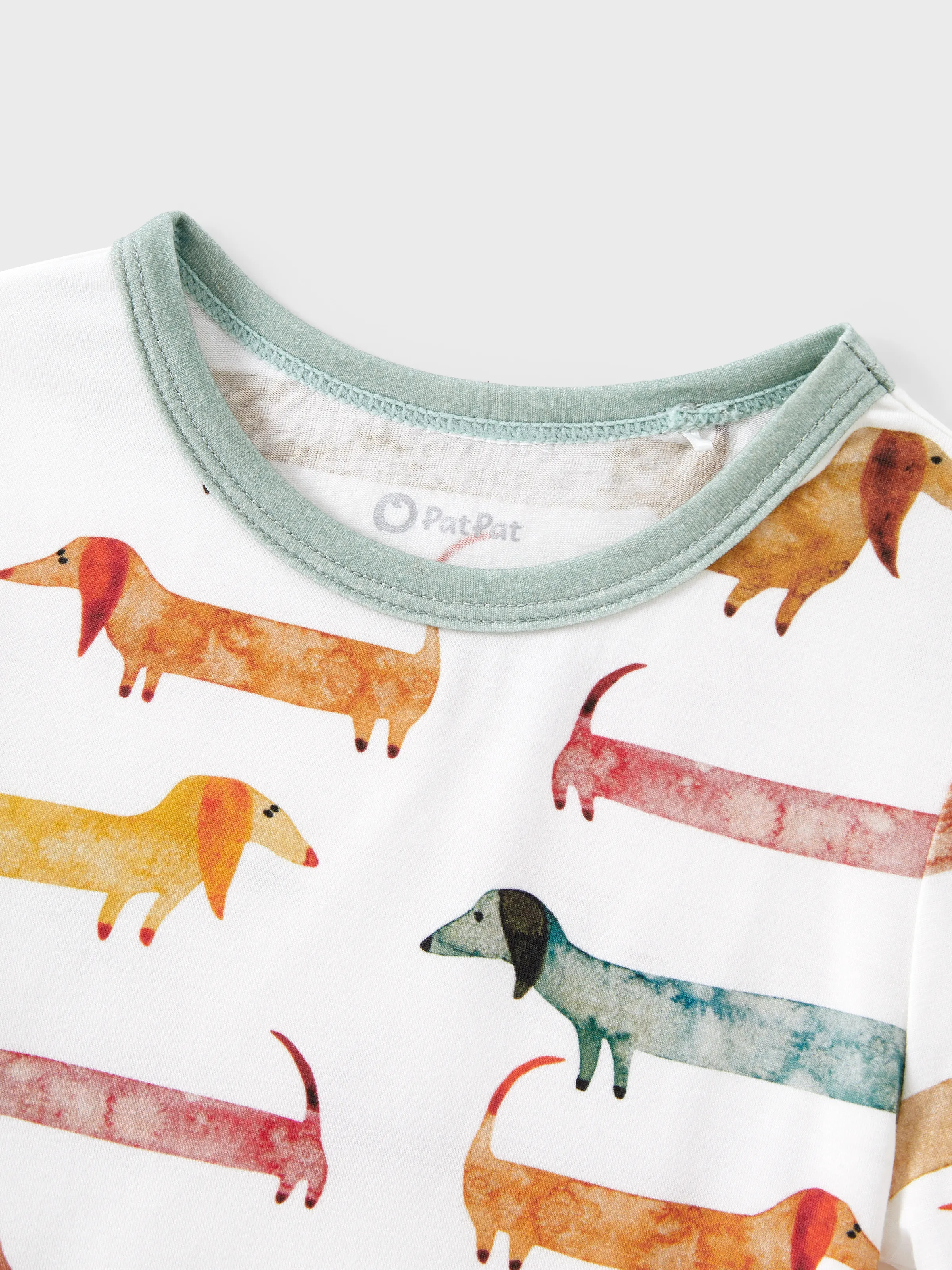Bamboo Family Pajamas Cute Doggy Patterned Short-sleeve Matching Pajamas Set ( Snug-Fitting for Children ) Multi-color - Image 12