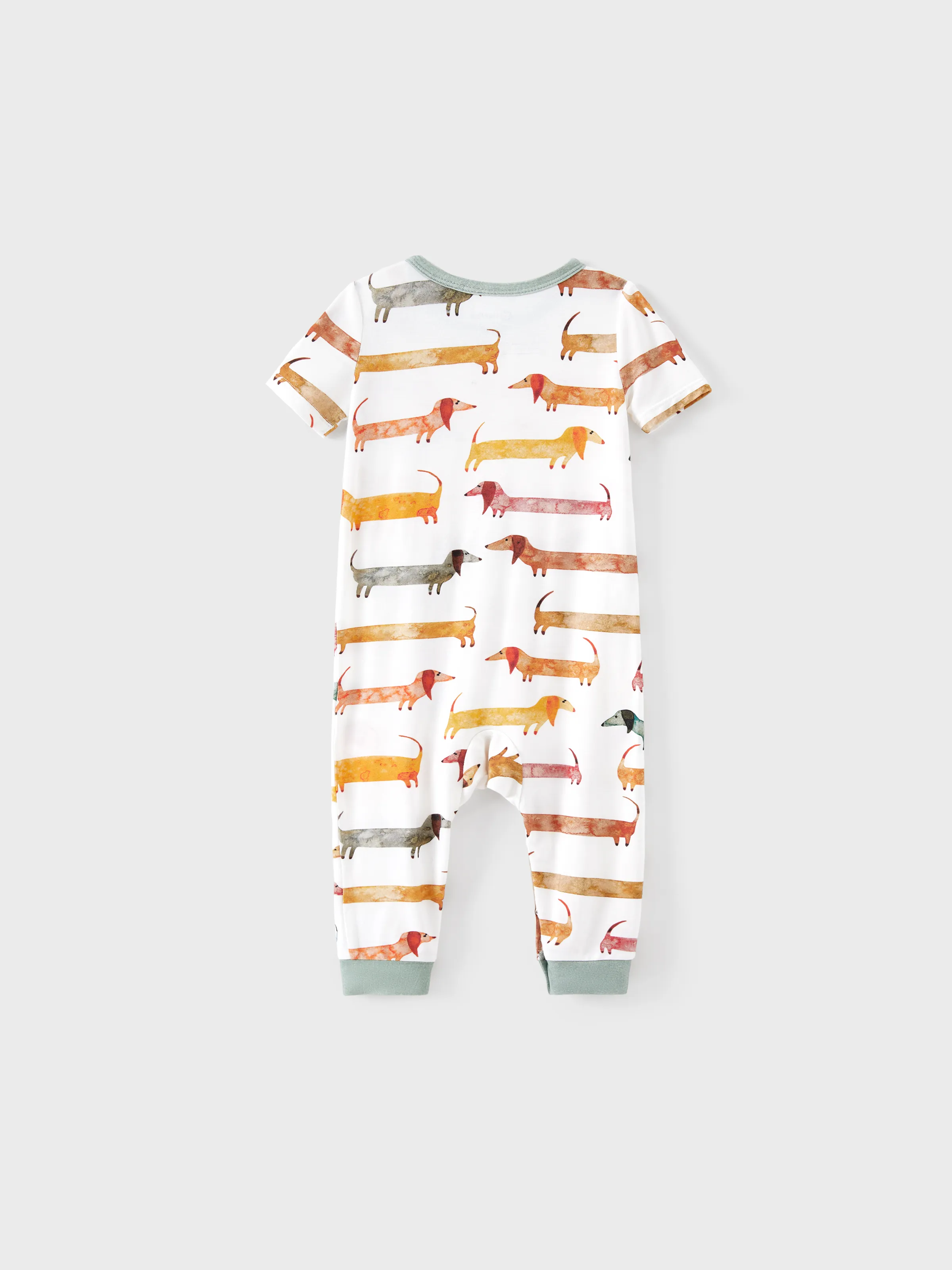 Bamboo Family Pajamas Cute Doggy Patterned Short-sleeve Matching Pajamas Set ( Snug-Fitting for Children ) Multi-color - Image 14