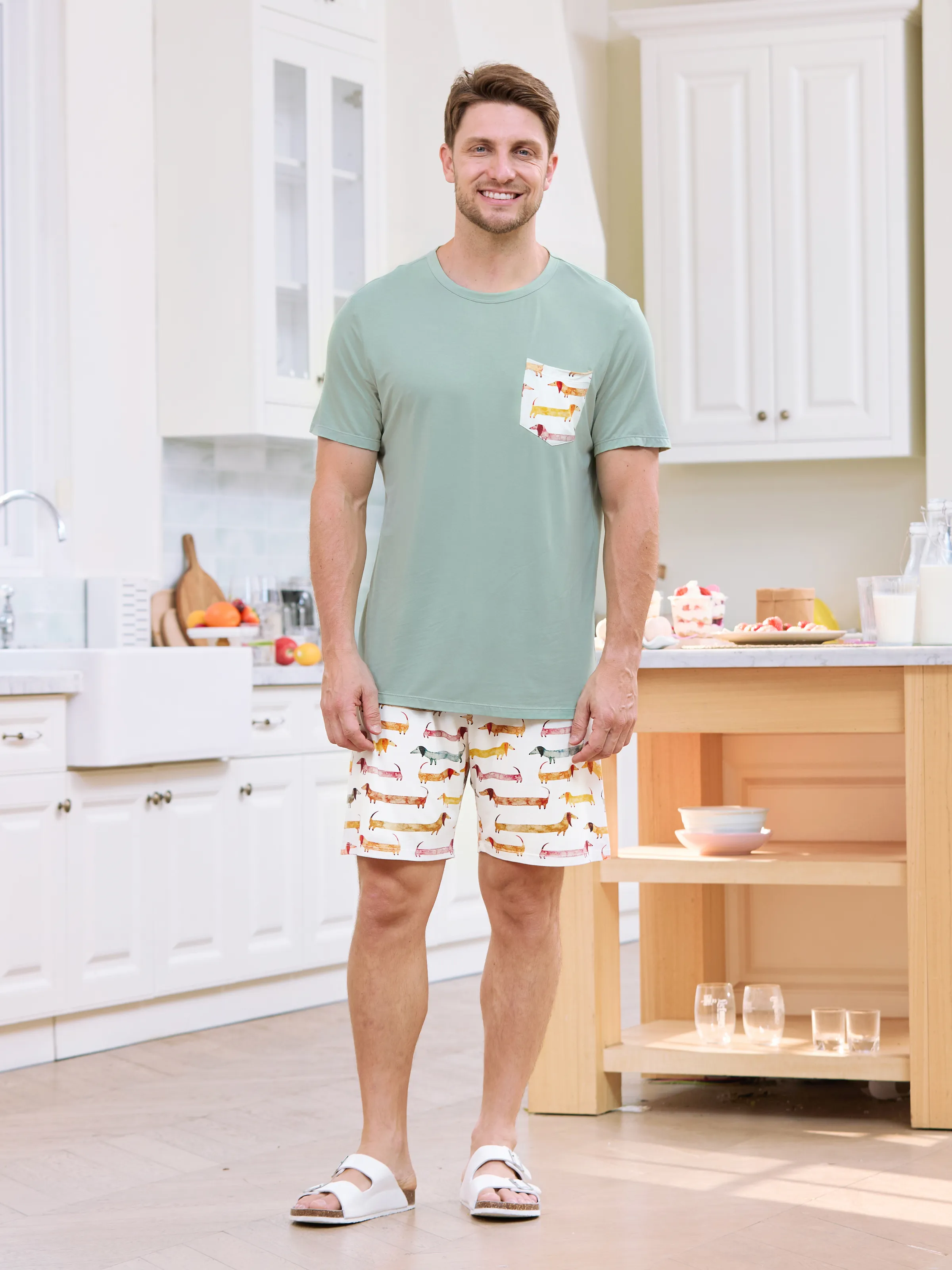 Bamboo Family Pajamas Cute Doggy Patterned Short-sleeve Matching Pajamas Set ( Snug-Fitting for Children ) Multi-color - Image 17