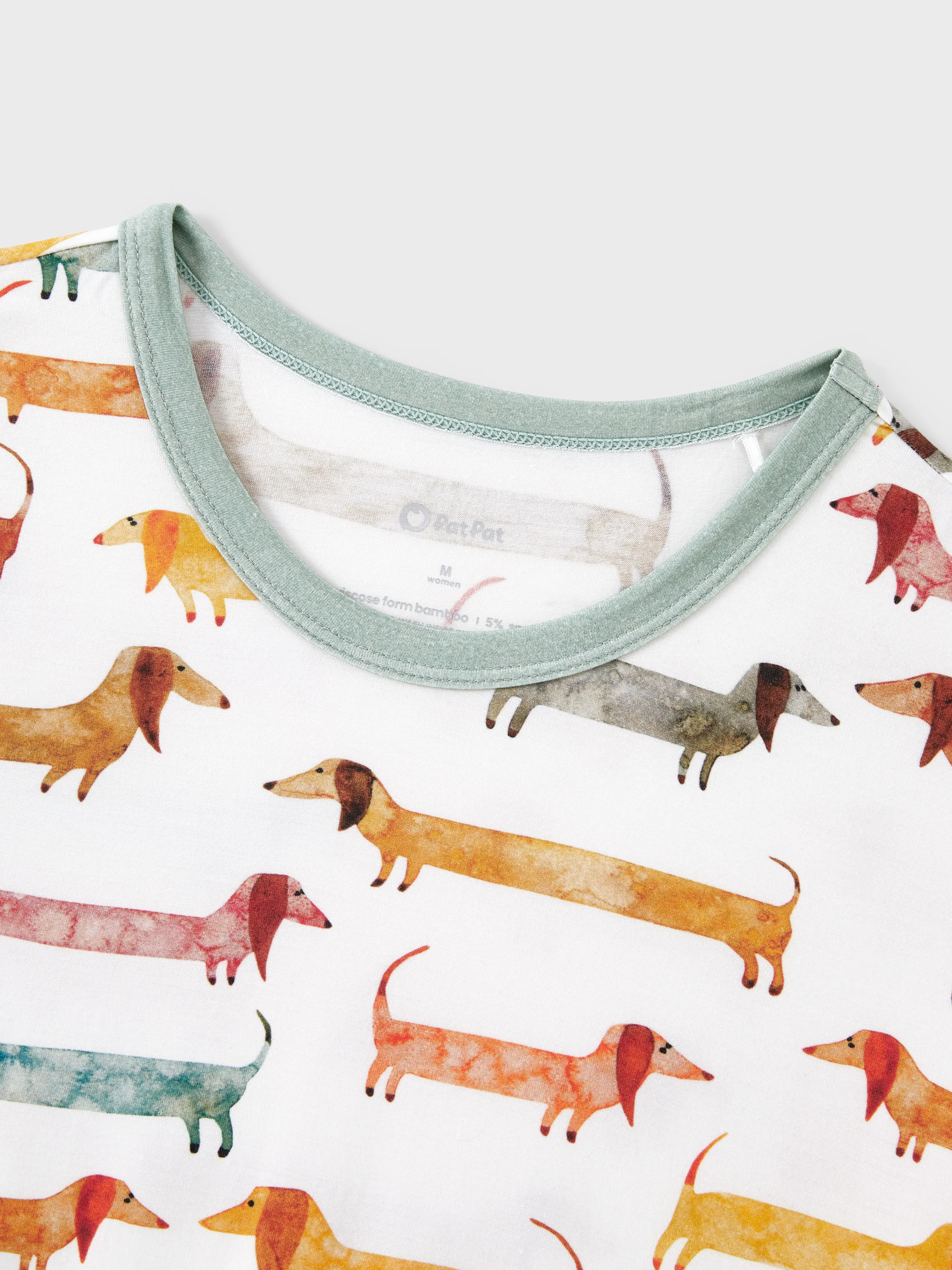 Bamboo Family Pajamas Cute Doggy Patterned Short-sleeve Matching Pajamas Set ( Snug-Fitting for Children ) Multi-color - Image 7