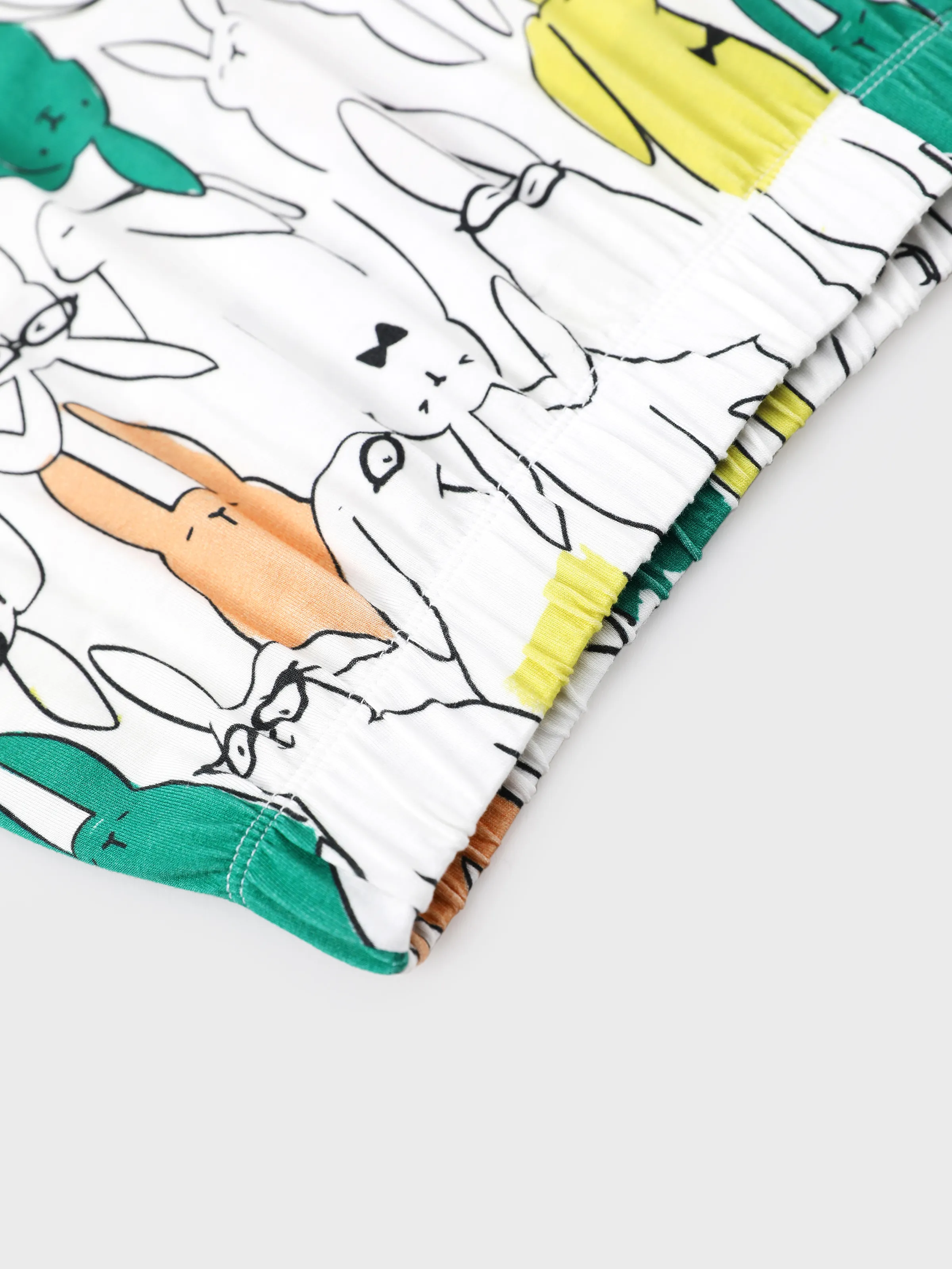 Bamboo Family Pajamas Rabbit Print Short-sleeve Matching Pajama Set (Snug-Fitting for Children) White - Image 21
