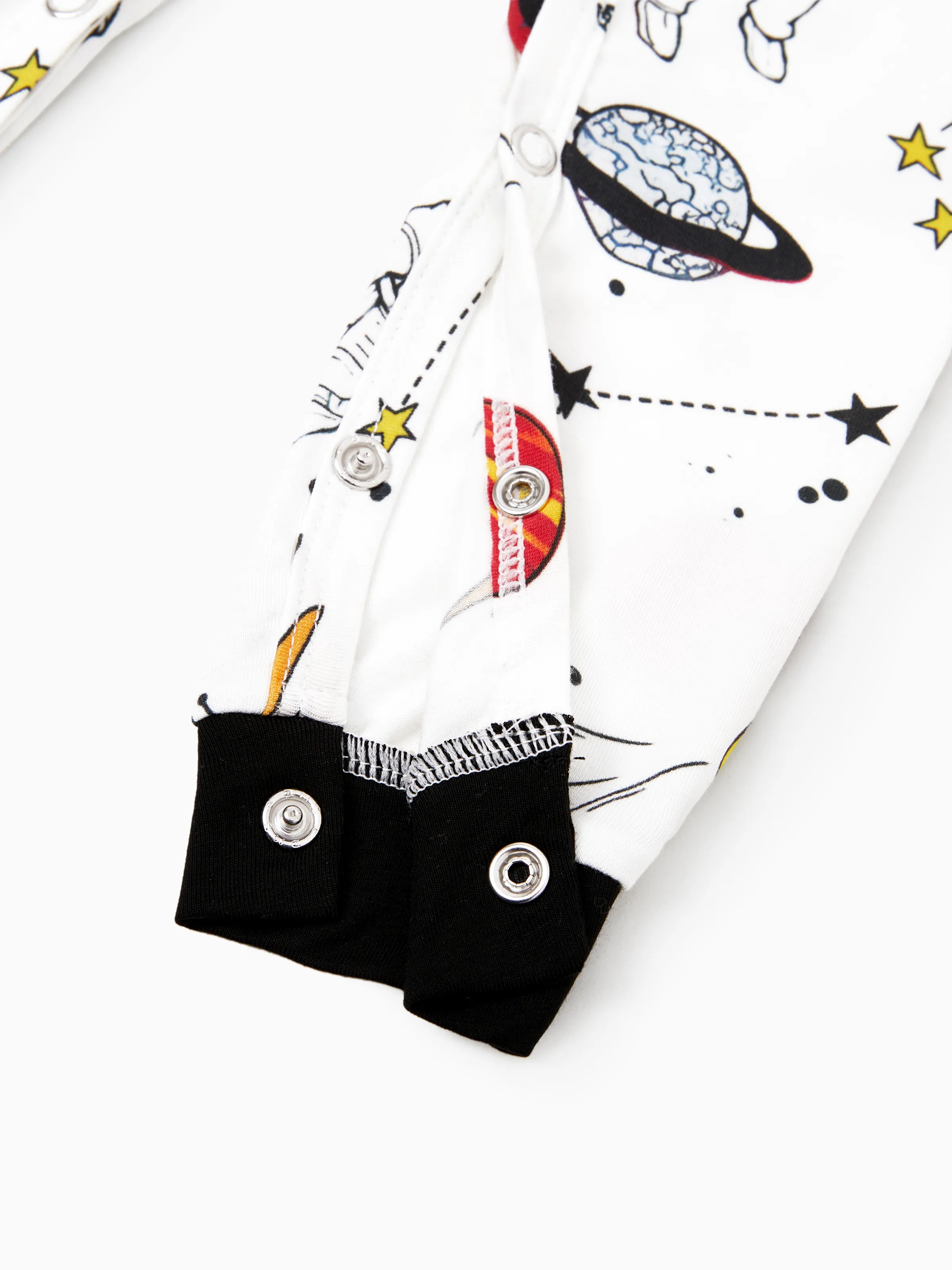 Bamboo Family Pajamas Space Theme Print Short-sleeve Matching Pajama set ( Snug-Fitting for Children ) White - Image 16