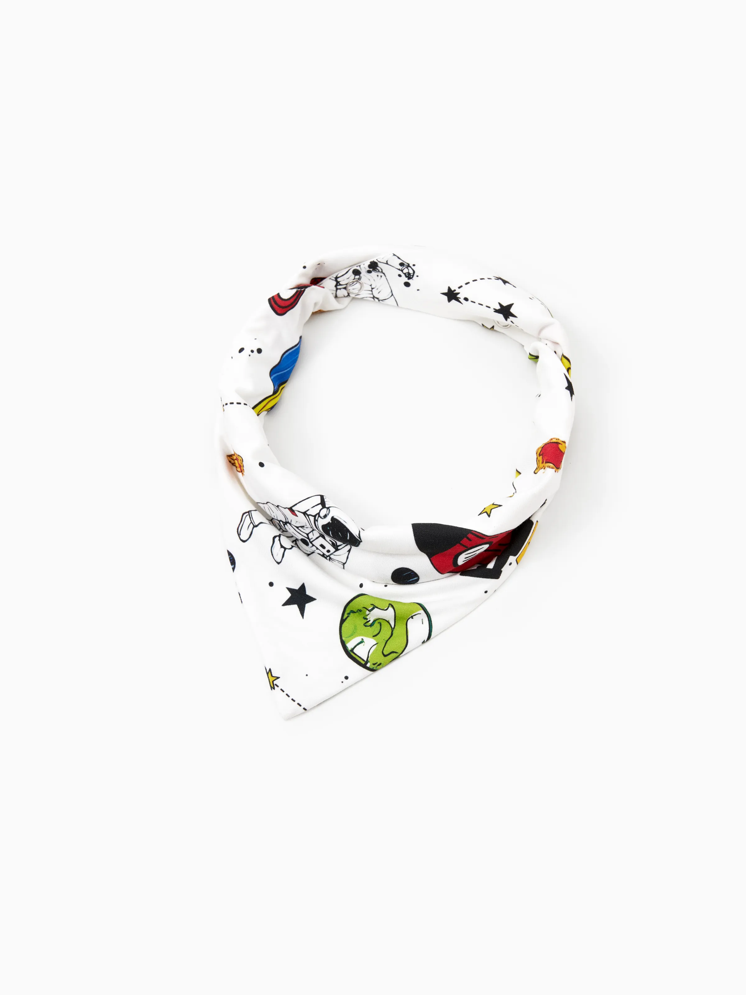 Bamboo Family Pajamas Space Theme Print Short-sleeve Matching Pajama set ( Snug-Fitting for Children ) White - Image 23