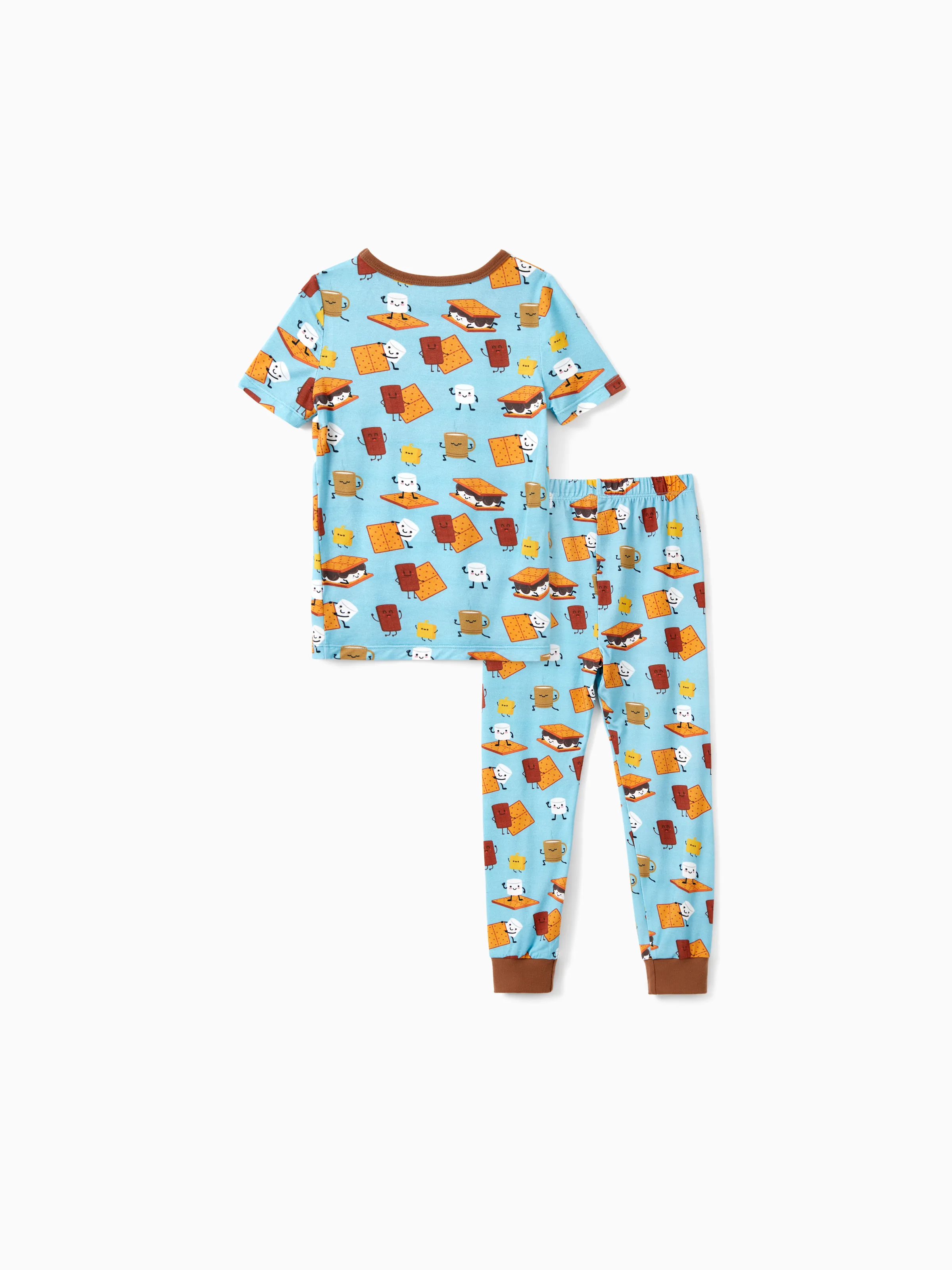 Bamboo Family PJs Cute Print Short Sleeve & Long Pants Sleepwear Matching Pajama set (Snug-Fitting for Children) Green - Image 11