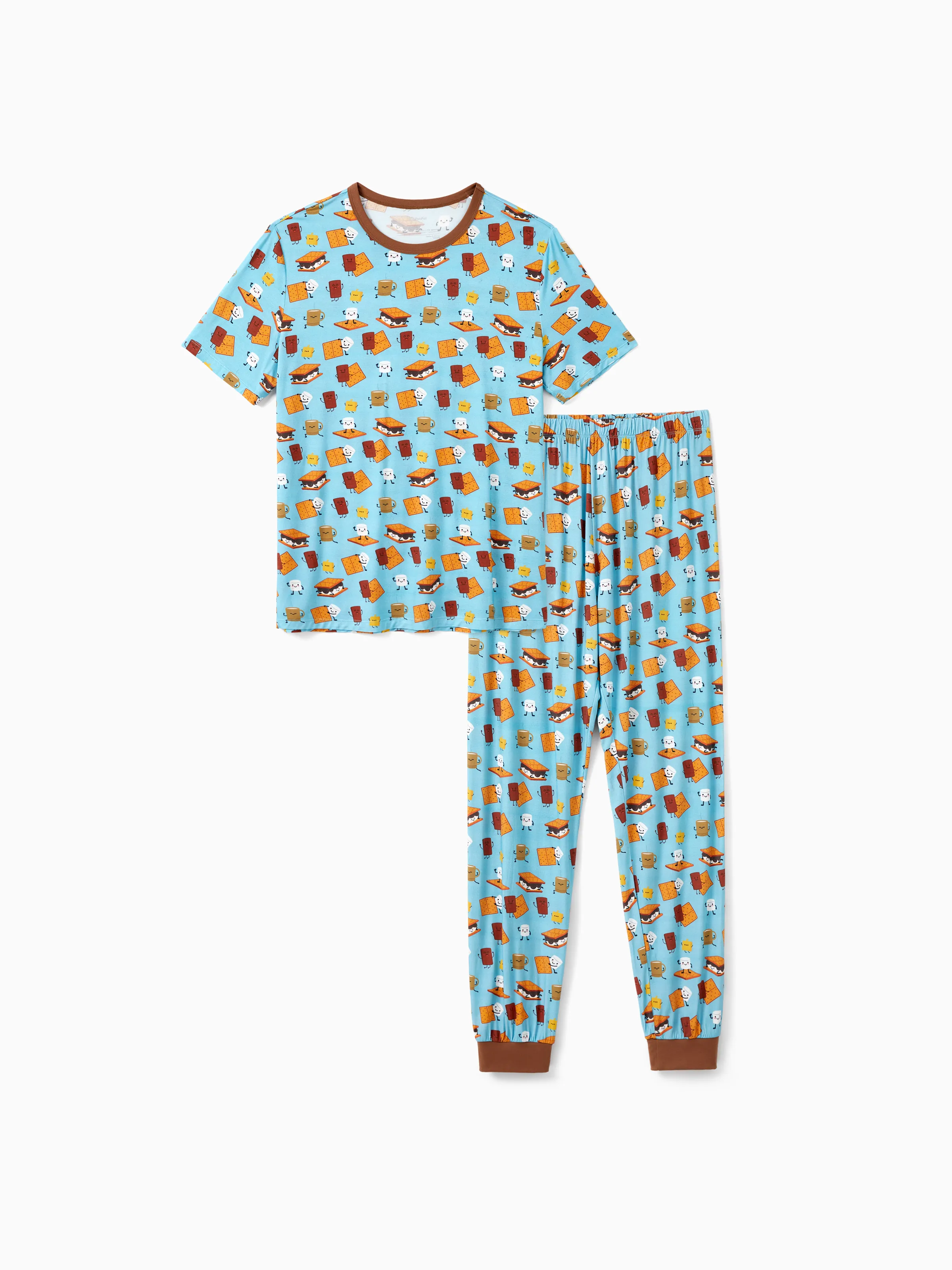 Bamboo Family PJs Cute Print Short Sleeve & Long Pants Sleepwear Matching Pajama set (Snug-Fitting for Children) Green - Image 17
