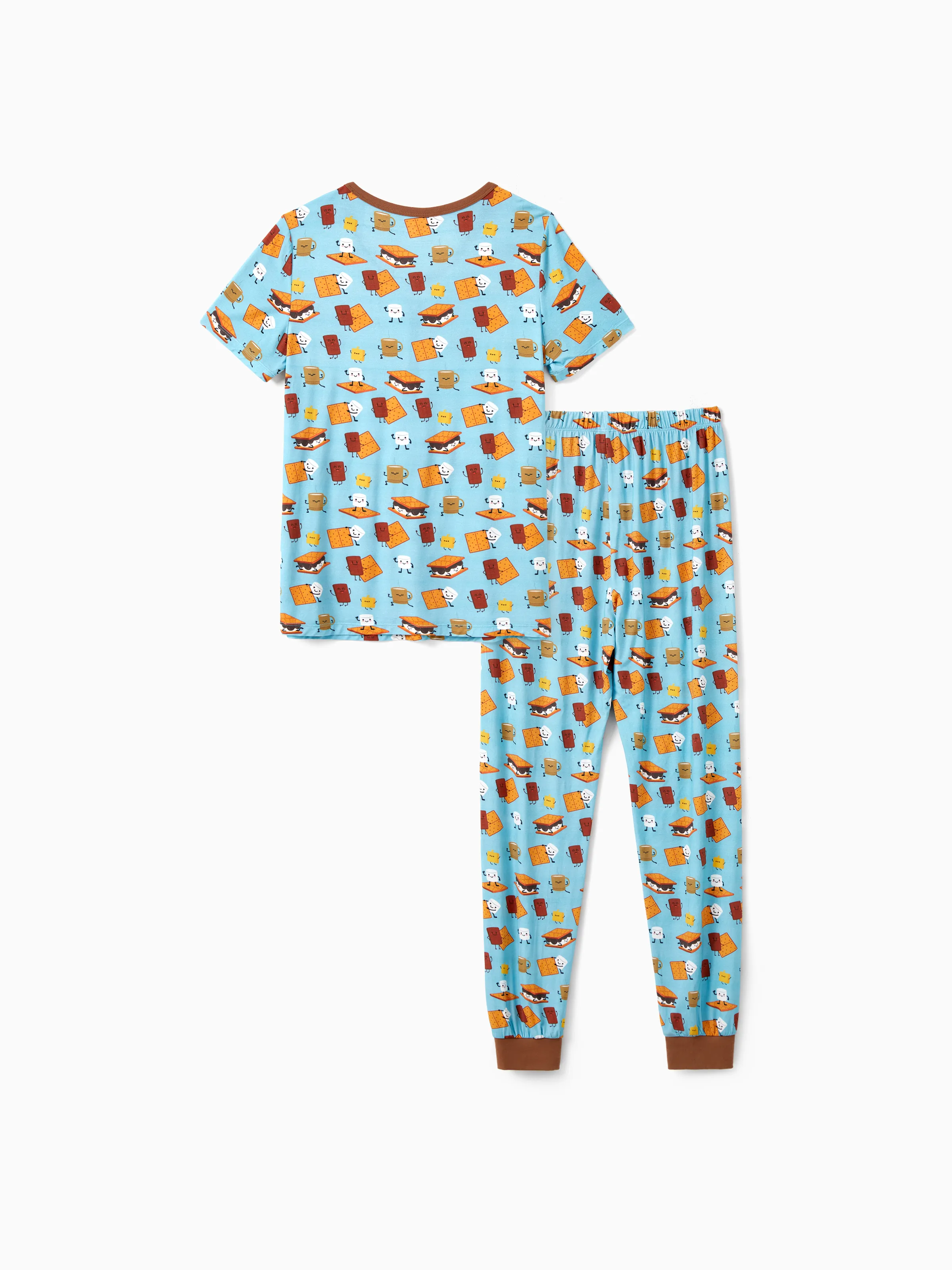 Bamboo Family PJs Cute Print Short Sleeve & Long Pants Sleepwear Matching Pajama set (Snug-Fitting for Children) Green - Image 6