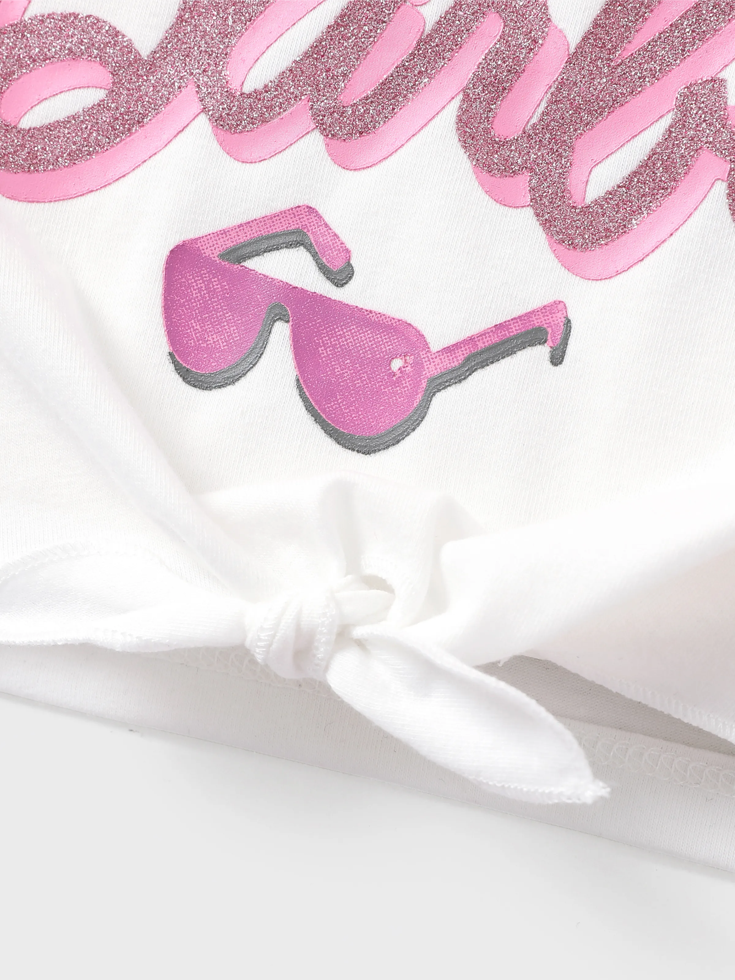 Barbie 2pcs Toddler/Kid Girl Alphabet Twist Tank Top with Pencil Skirt Set
 PinkyWhite - Image 5