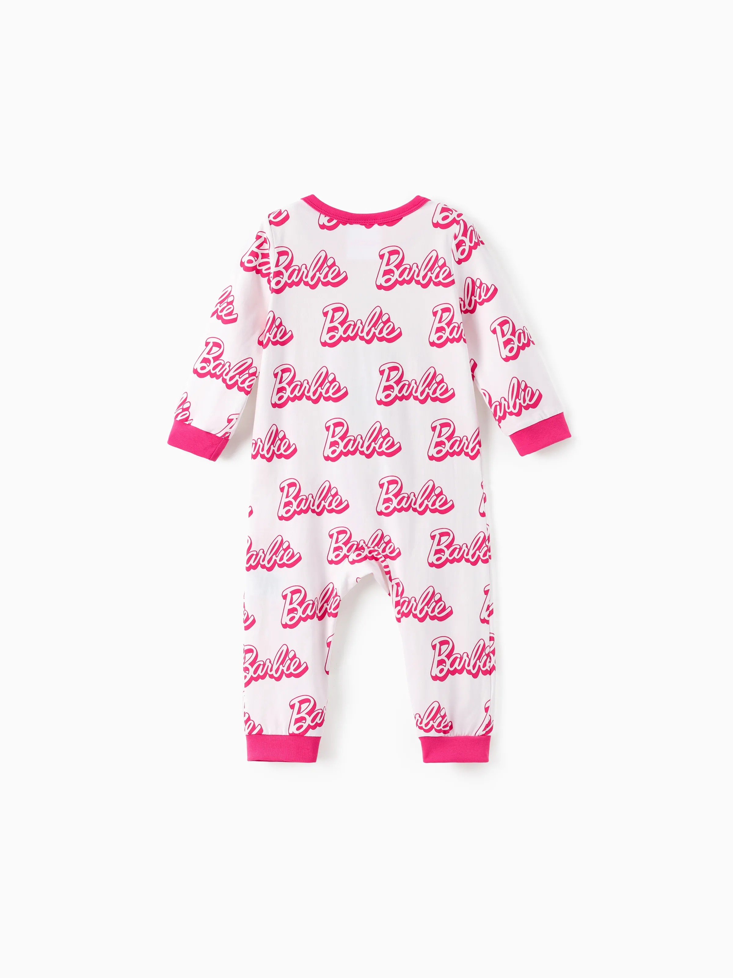Barbie Baby Girl 2-Pack Childlike Cotton Jumpsuits Hot Pink - Image 6