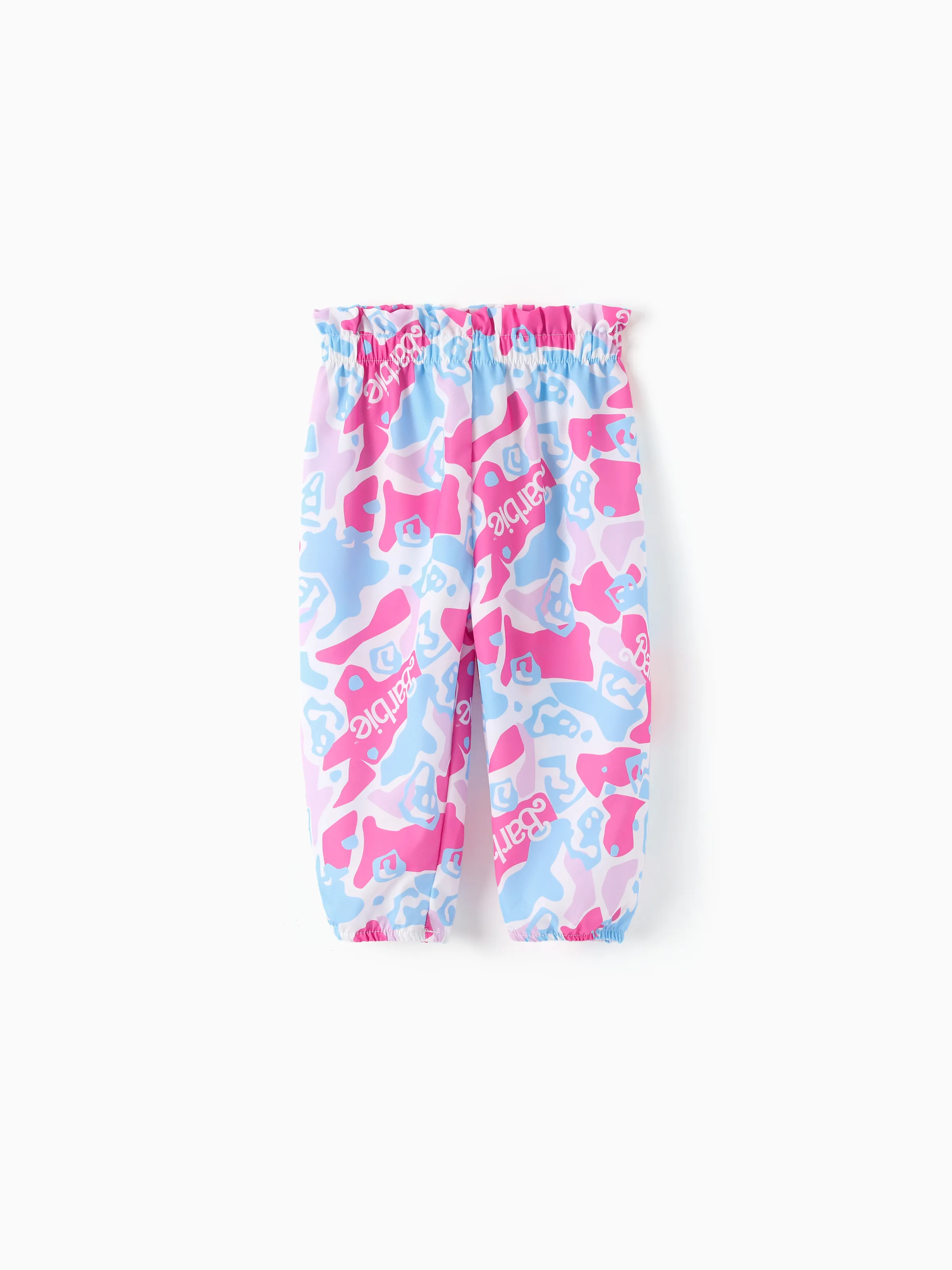 Barbie Baby Girl 2pcs Cotton Flutter Sleeve Romper and Printed Pants Sets Hot Pink - Image 5