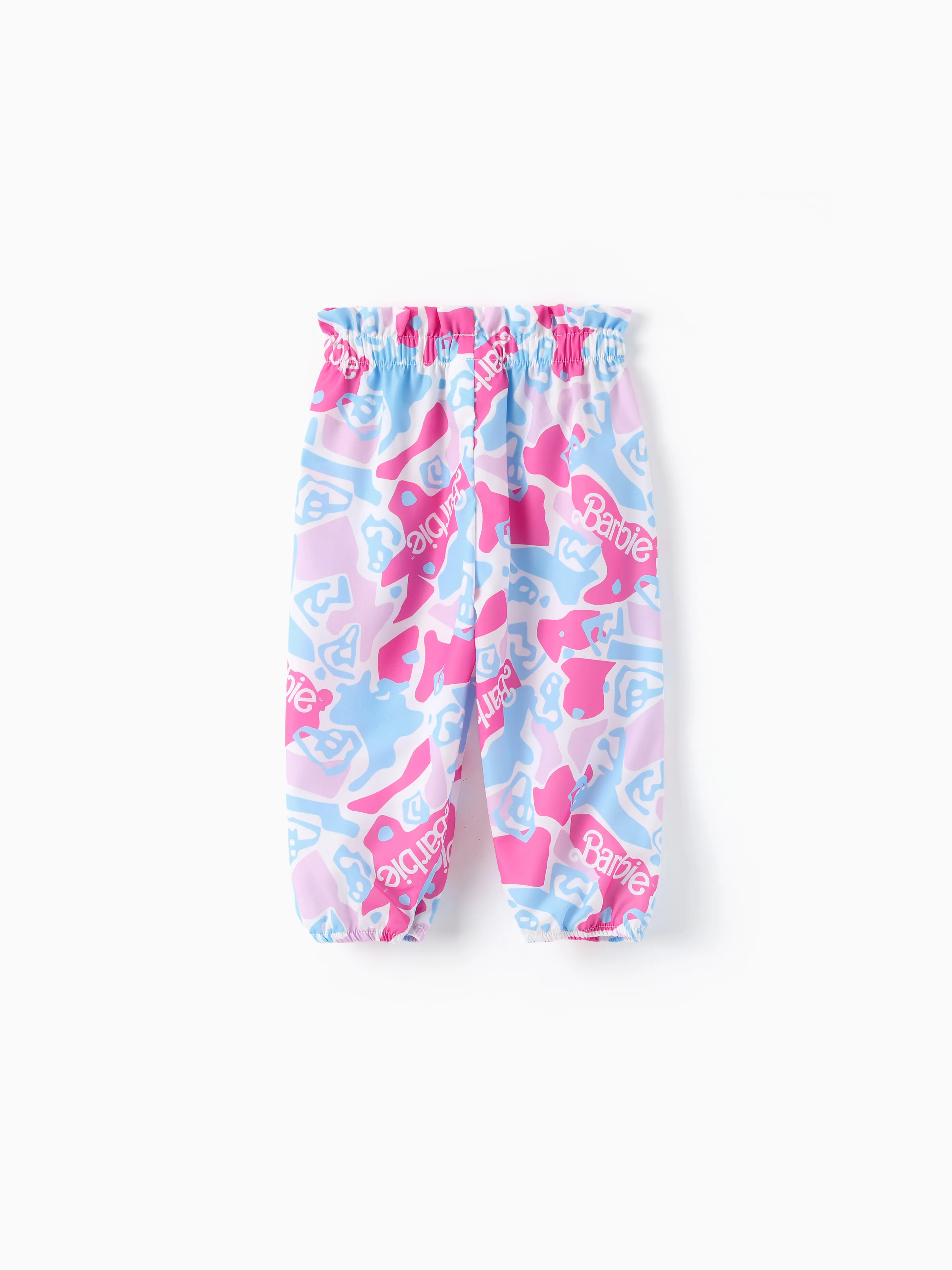 Barbie Baby Girl 2pcs Cotton Flutter Sleeve Romper and Printed Pants Sets Hot Pink - Image 6
