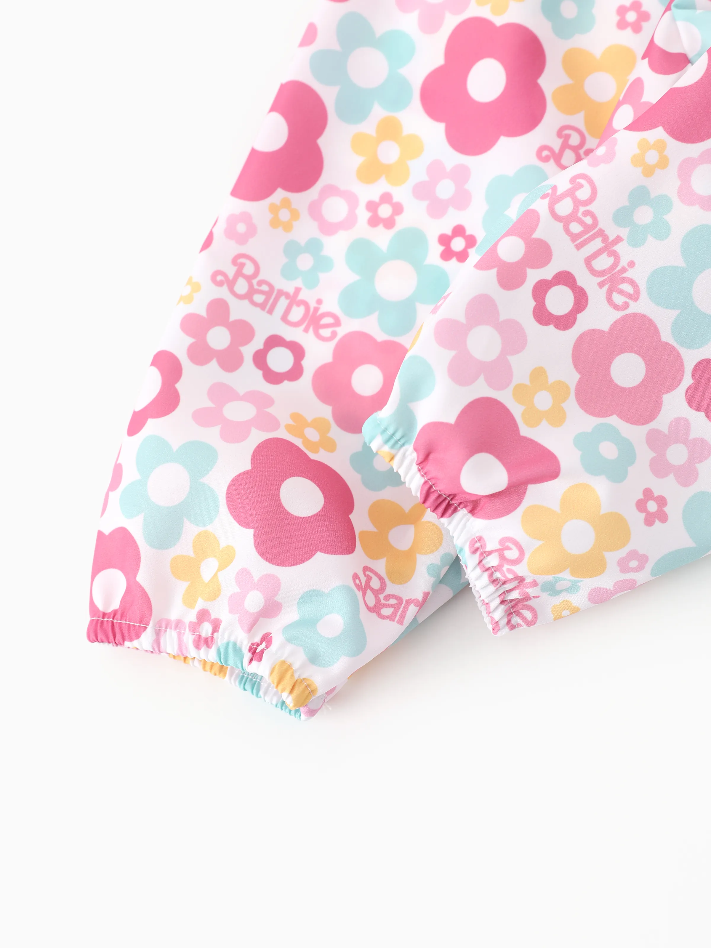 Barbie Baby Girl 2pcs Cotton Flutter Sleeve Romper and Printed Pants Sets Light Pink - Image 9