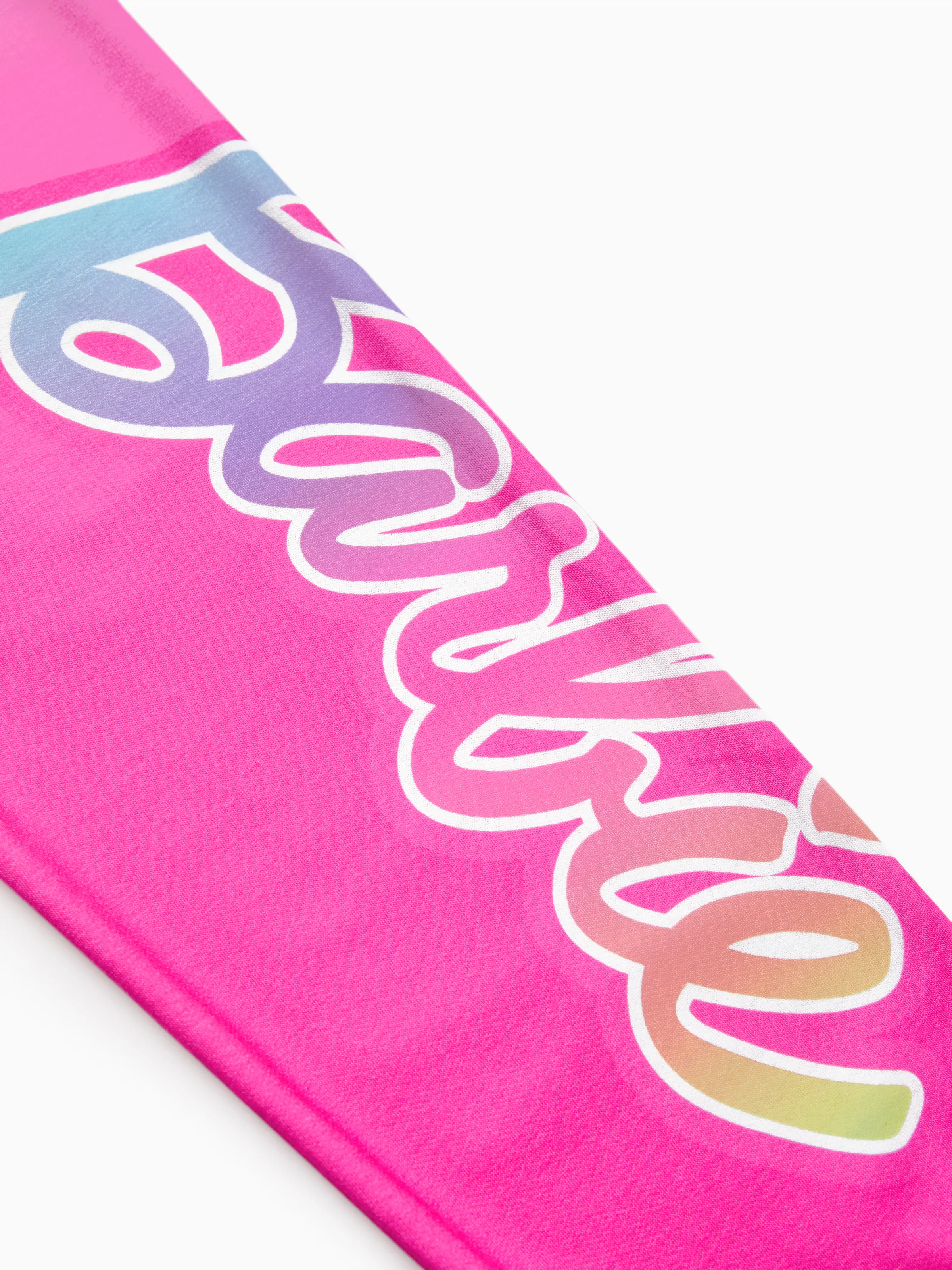 Barbie Kid Girl 2pcs Letter Print Colorblock Long-sleeve Top and Pants Set Rose pink - Image 9