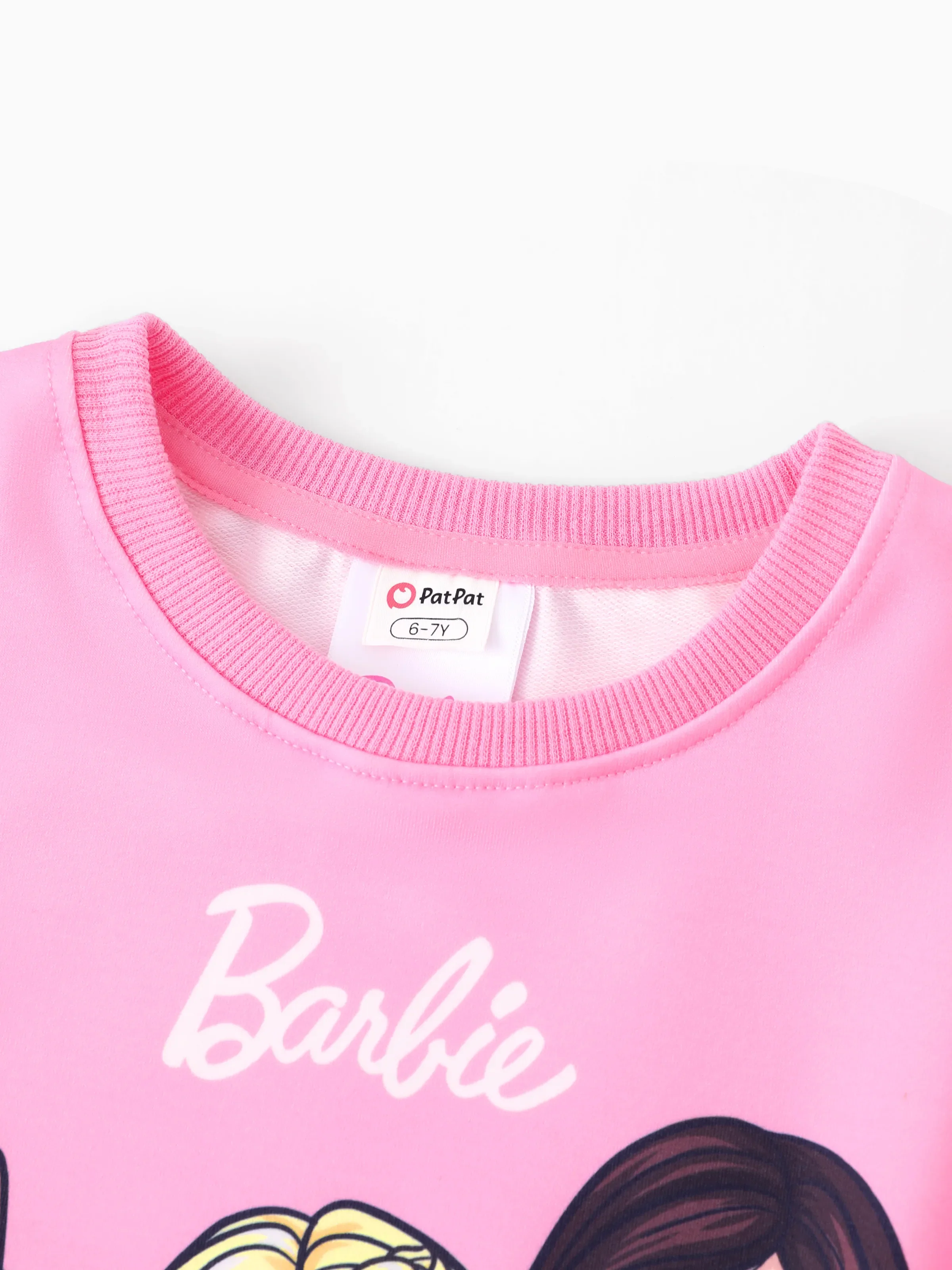 Barbie Kid Girl Christmas Character Print Sweatshirt Hot Pink - Image 4