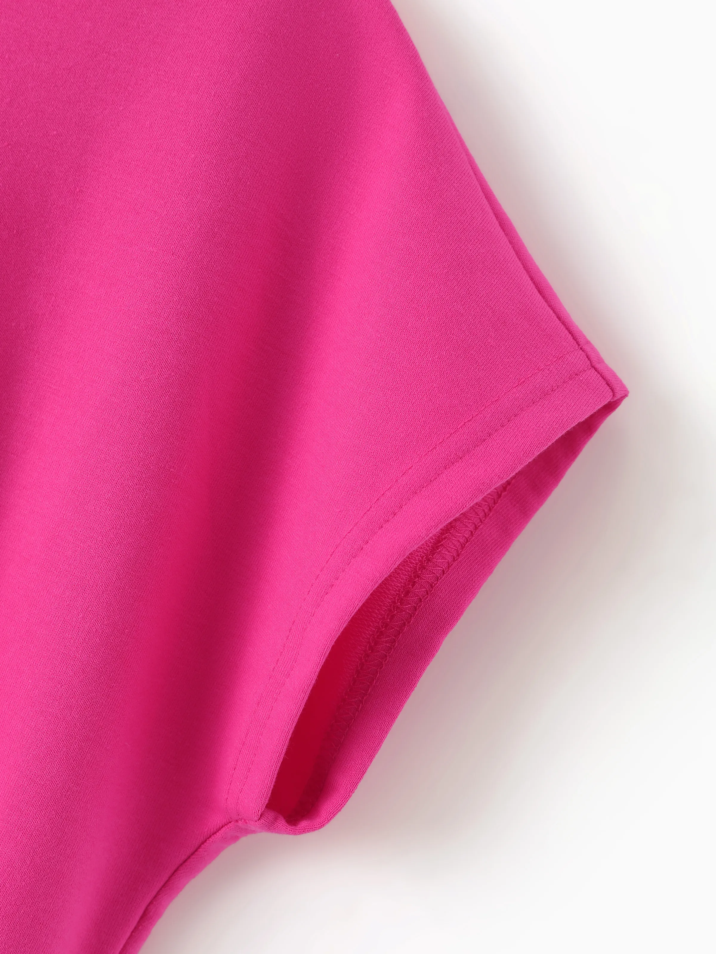 Barbie Mommy and Me 2pcs Batwing Sleeve Crop Top and Shorts Sets Hot Pink - Image 10