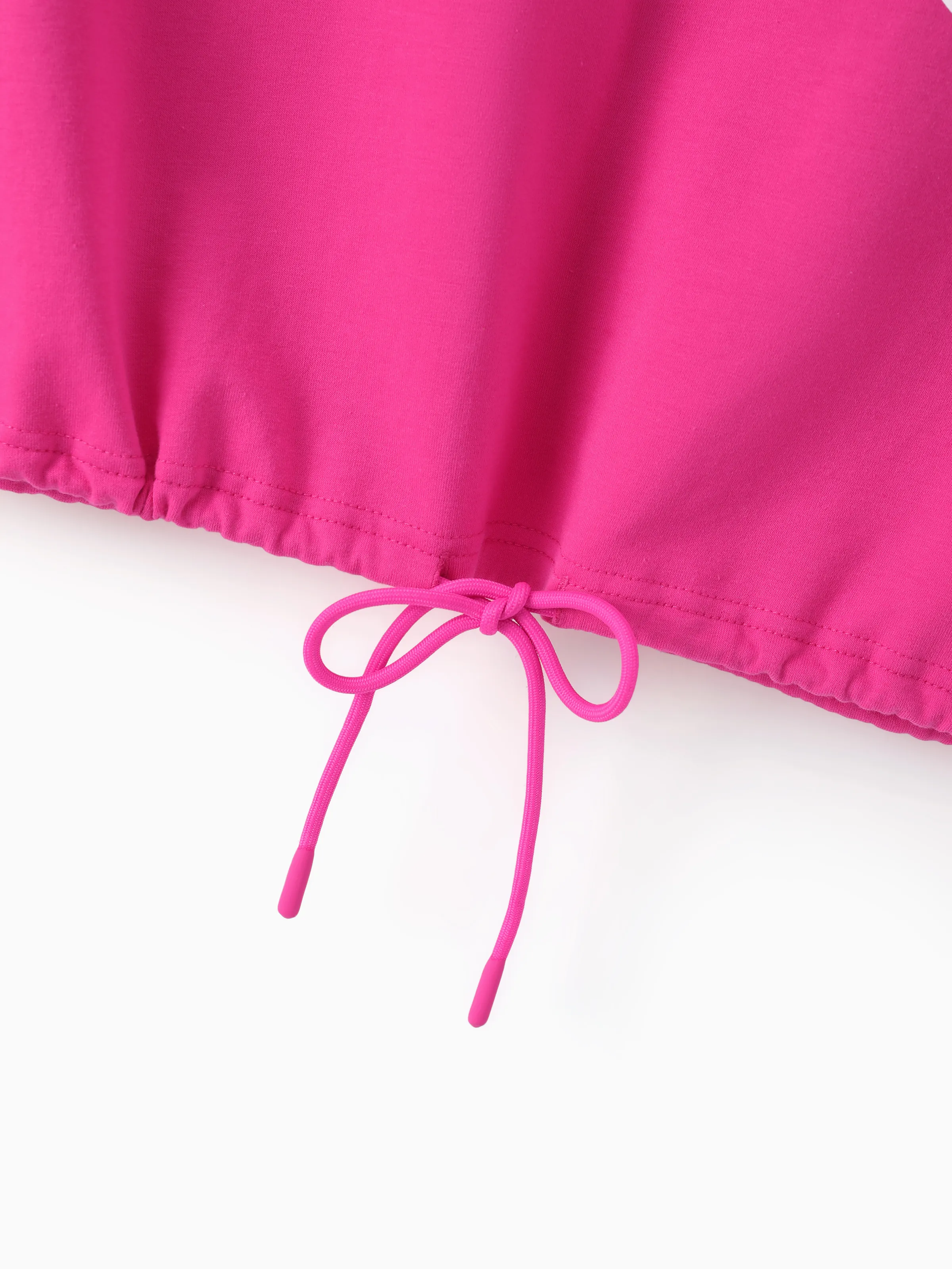 Barbie Mommy and Me 2pcs Batwing Sleeve Crop Top and Shorts Sets Hot Pink - Image 6